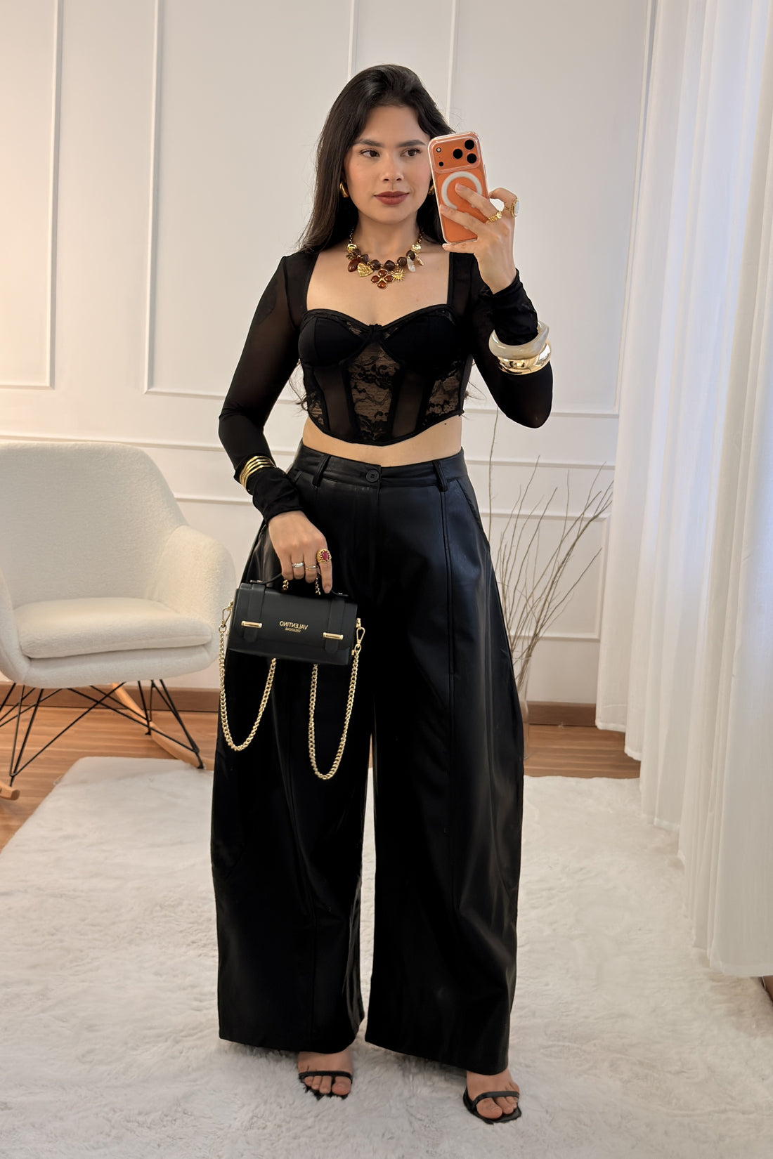 Calça largas em polipela MOCHY