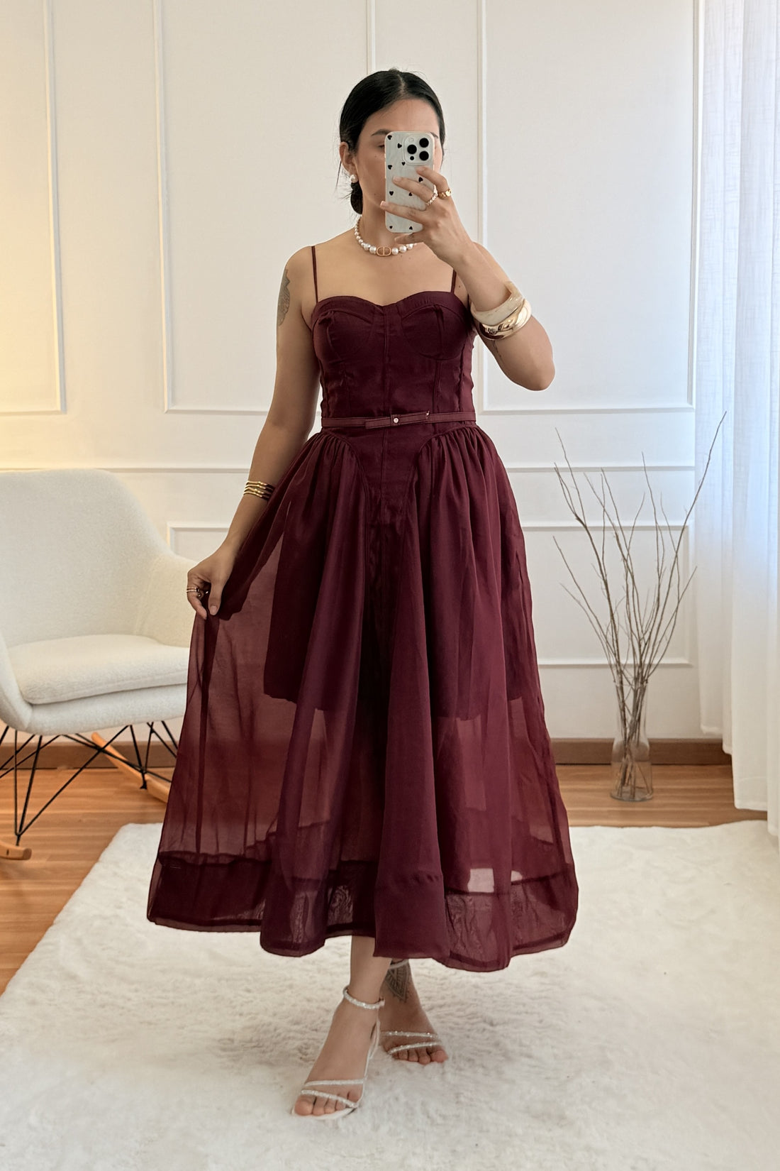 Vestido efeito corset elegante