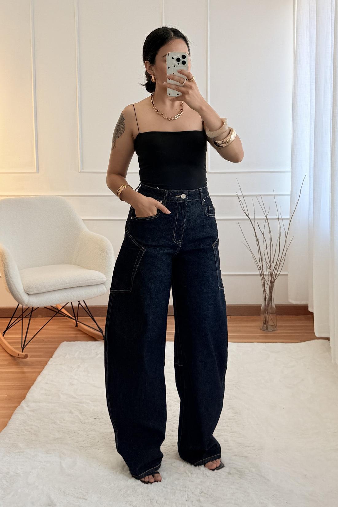 Calça ganga balloon fit QUEEN HEARTS