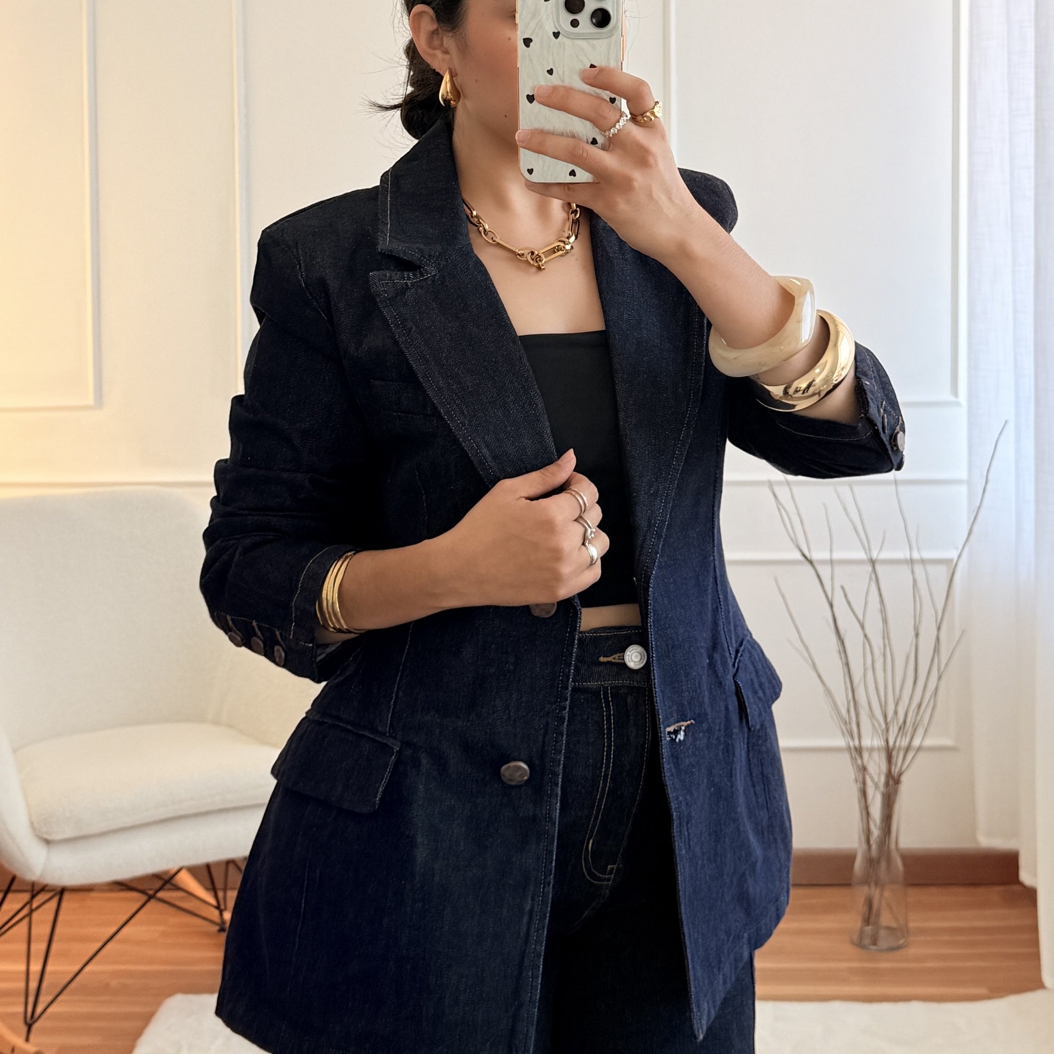 Blazer em ganga QUEEN HEARTS