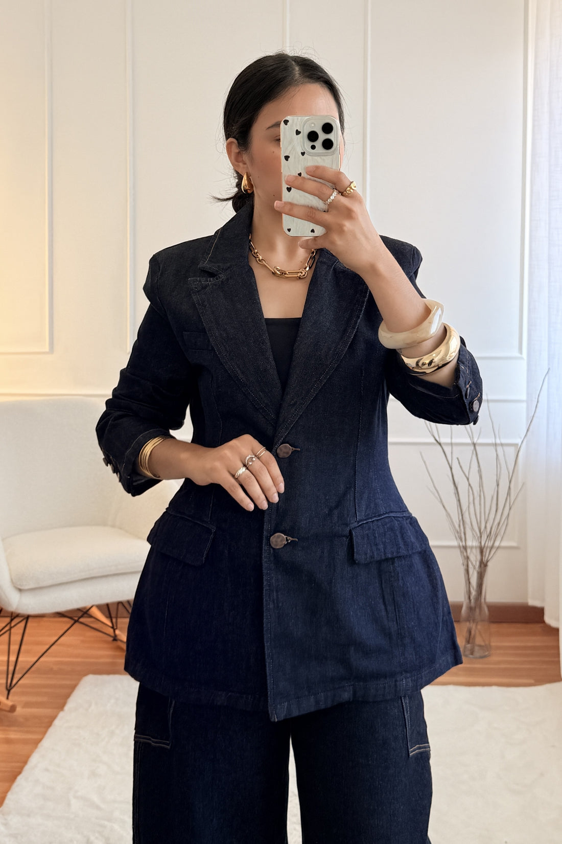Blazer em ganga QUEEN HEARTS