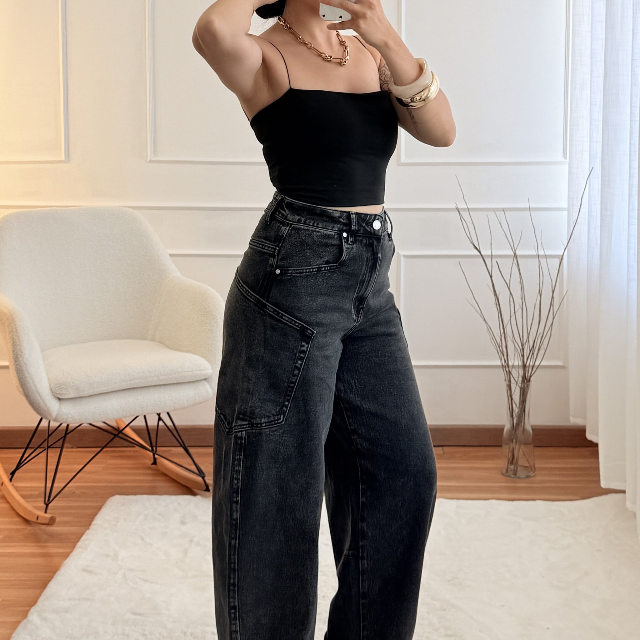 Calça ganga balloon fit QUEEN HEARTS