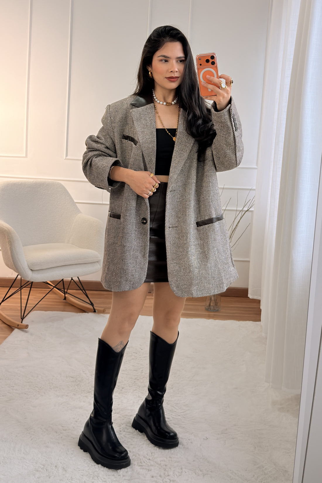 Blazer gola de revers LUMINA l9397