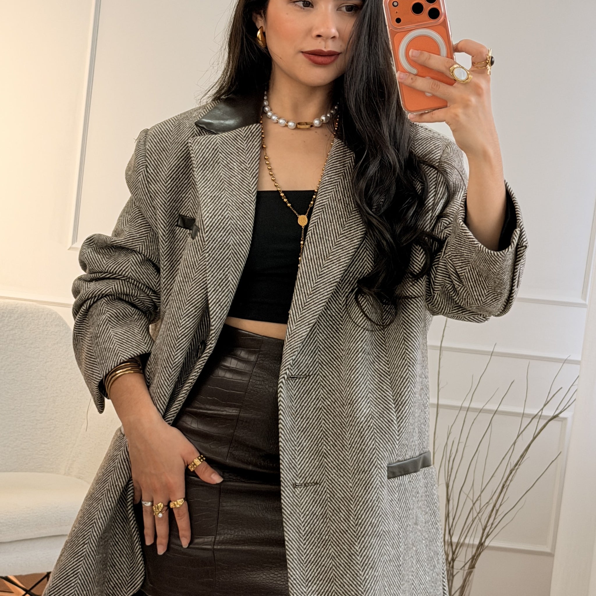 Blazer gola de revers LUMINA l9397