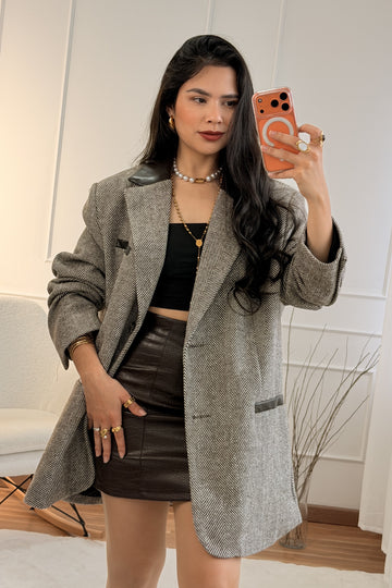 Blazer gola de revers LUMINA l9397