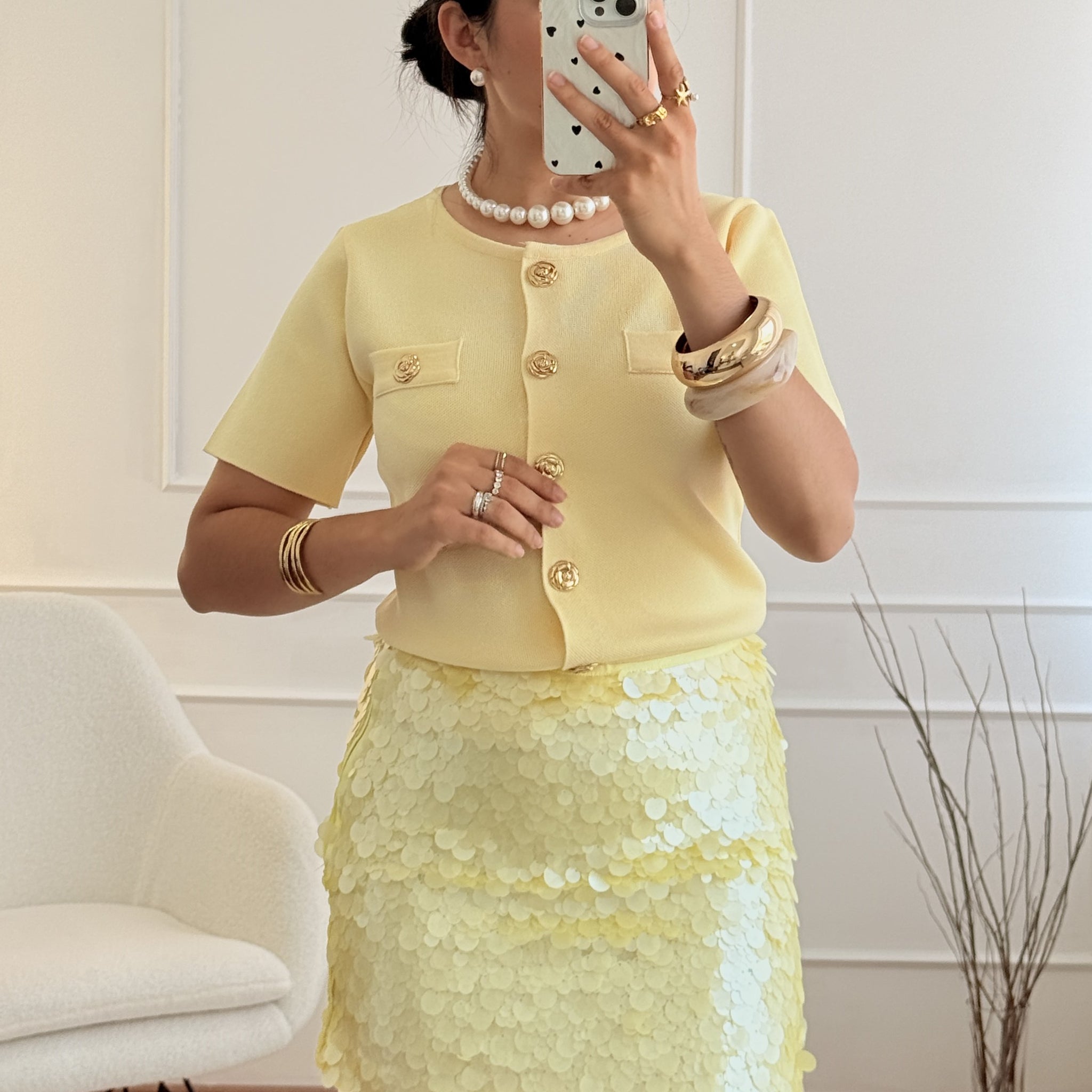Blusa de malha com botões