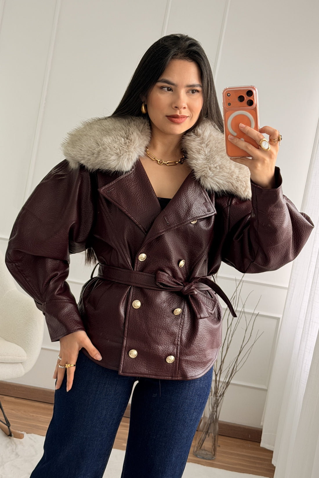 Casaco gola de pêlo MOCHY