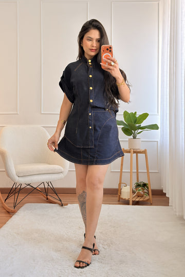 Conjunto ganga saia + camisa