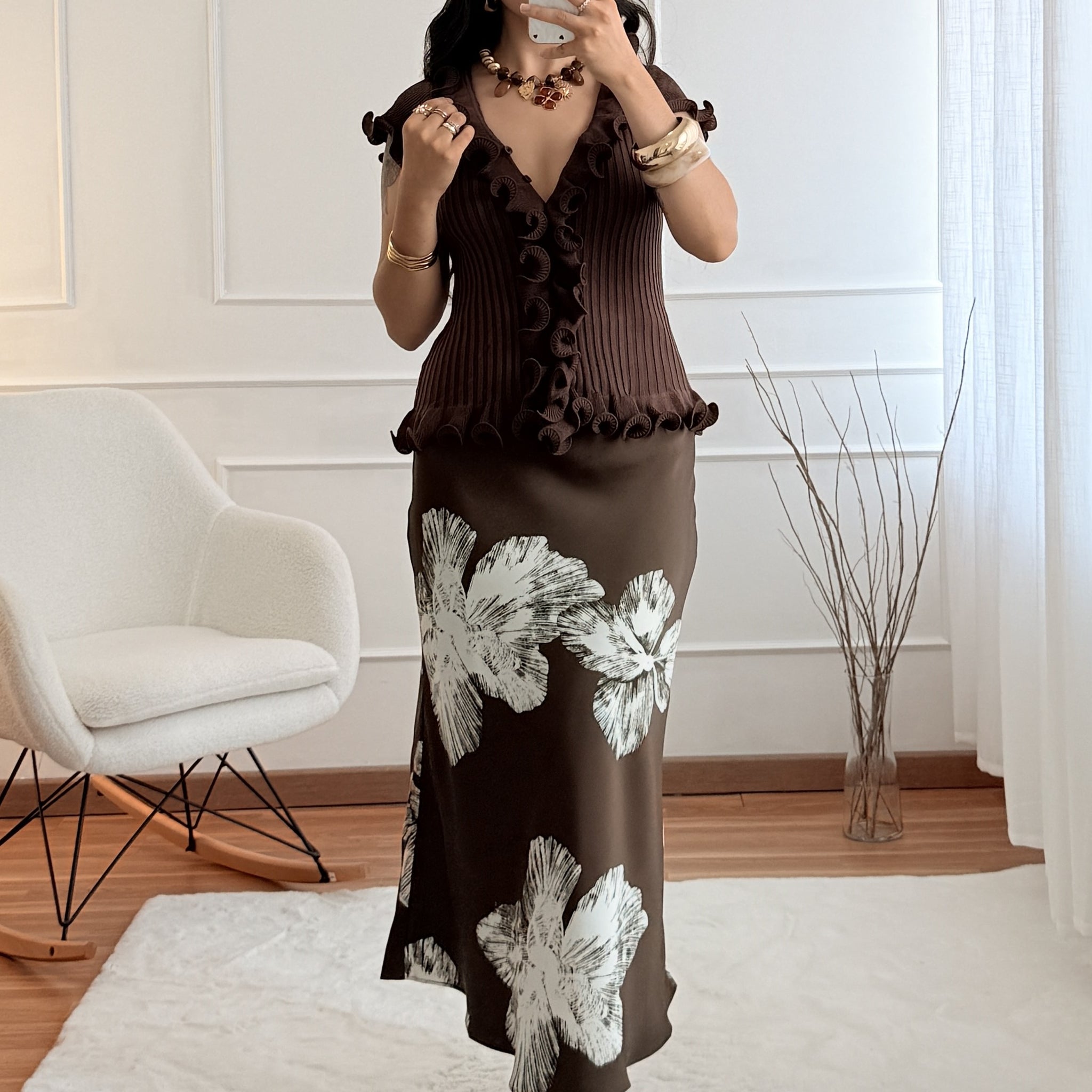 Saia estampa floral  ELLI WHITE
