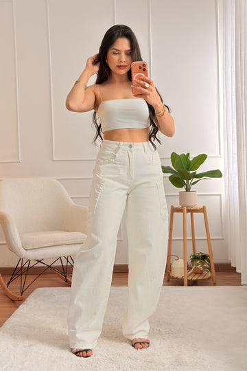 Calça ganga balloon fit QUEEN HEARTS