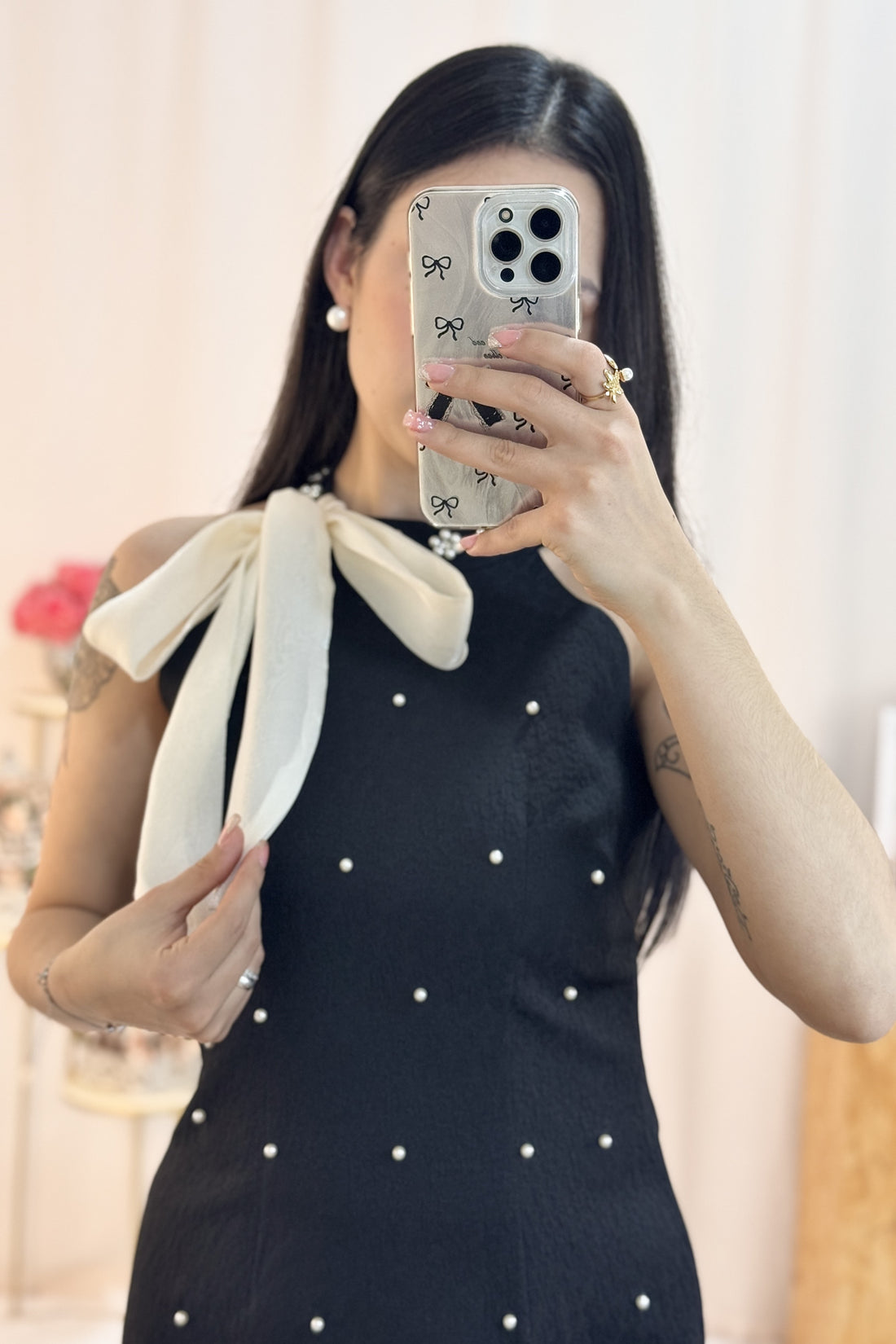 Vestido com fita AZAKA