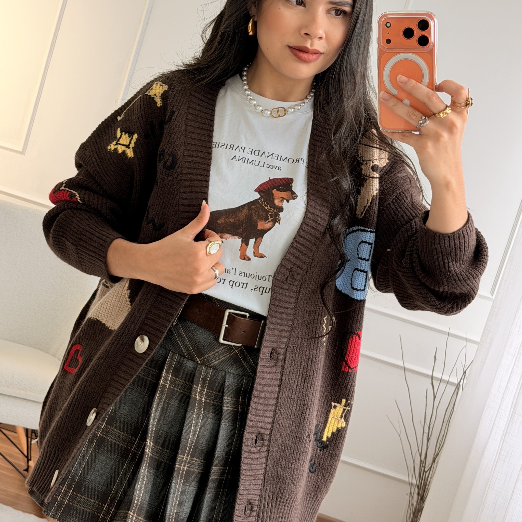 Saia plissada xadrez MOCHY