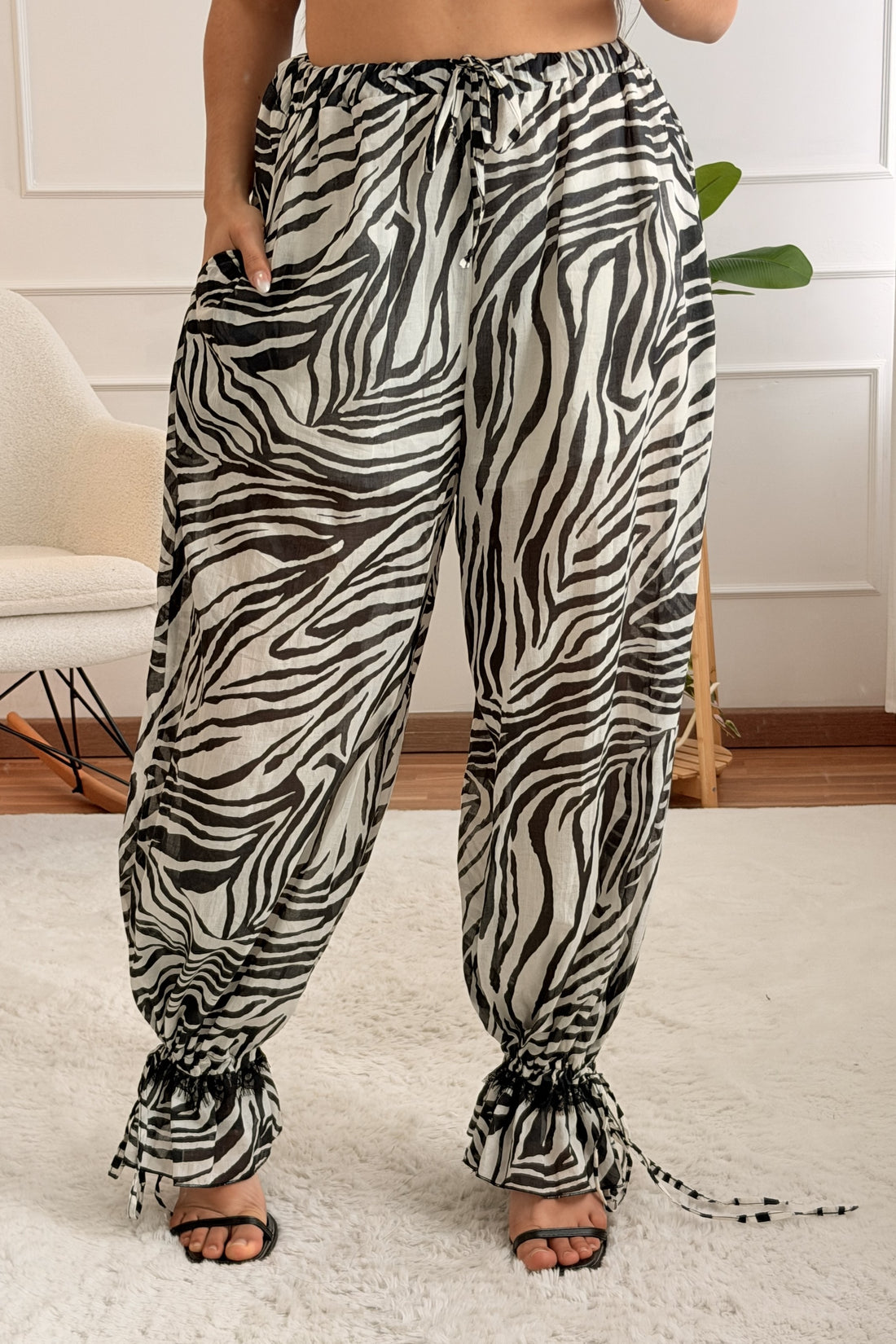 Calça estampa zebra e barra ajustável LUMINA