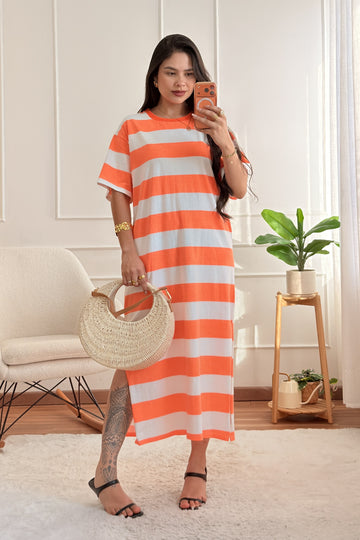 Vestido t‑shirt riscas horizontais TIMIAMI