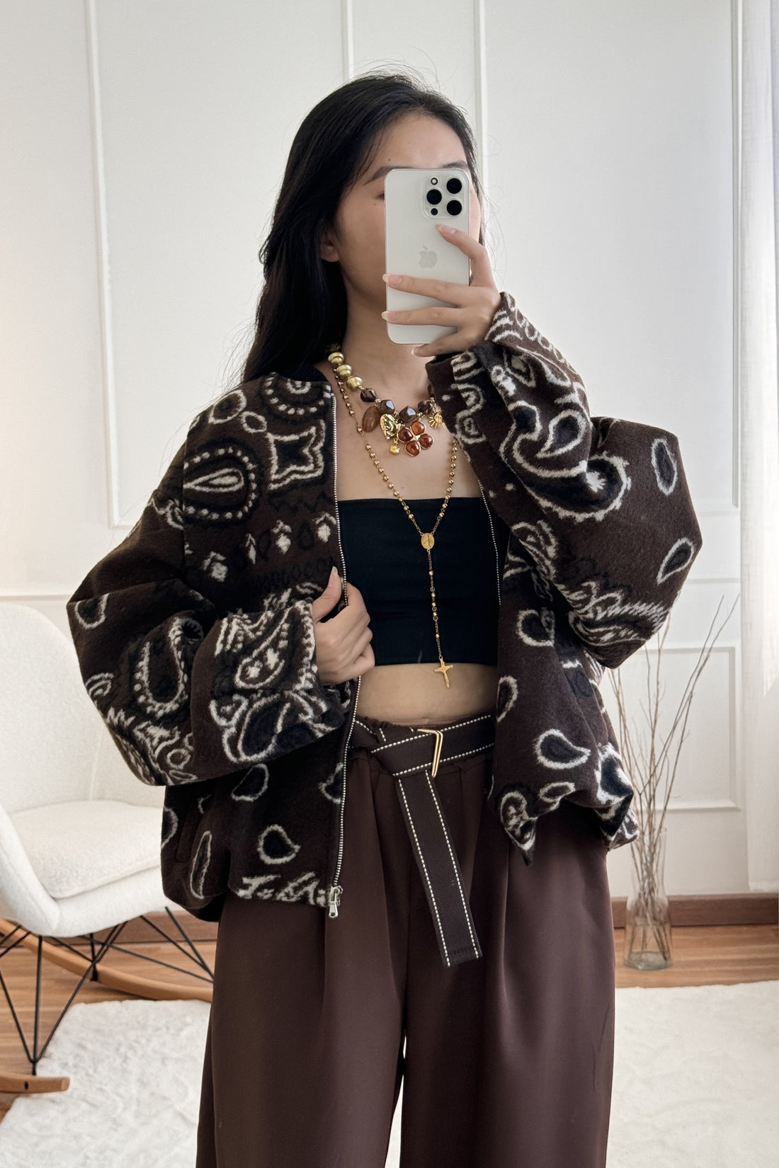 Casaco bomber estampado paisley LUMINA