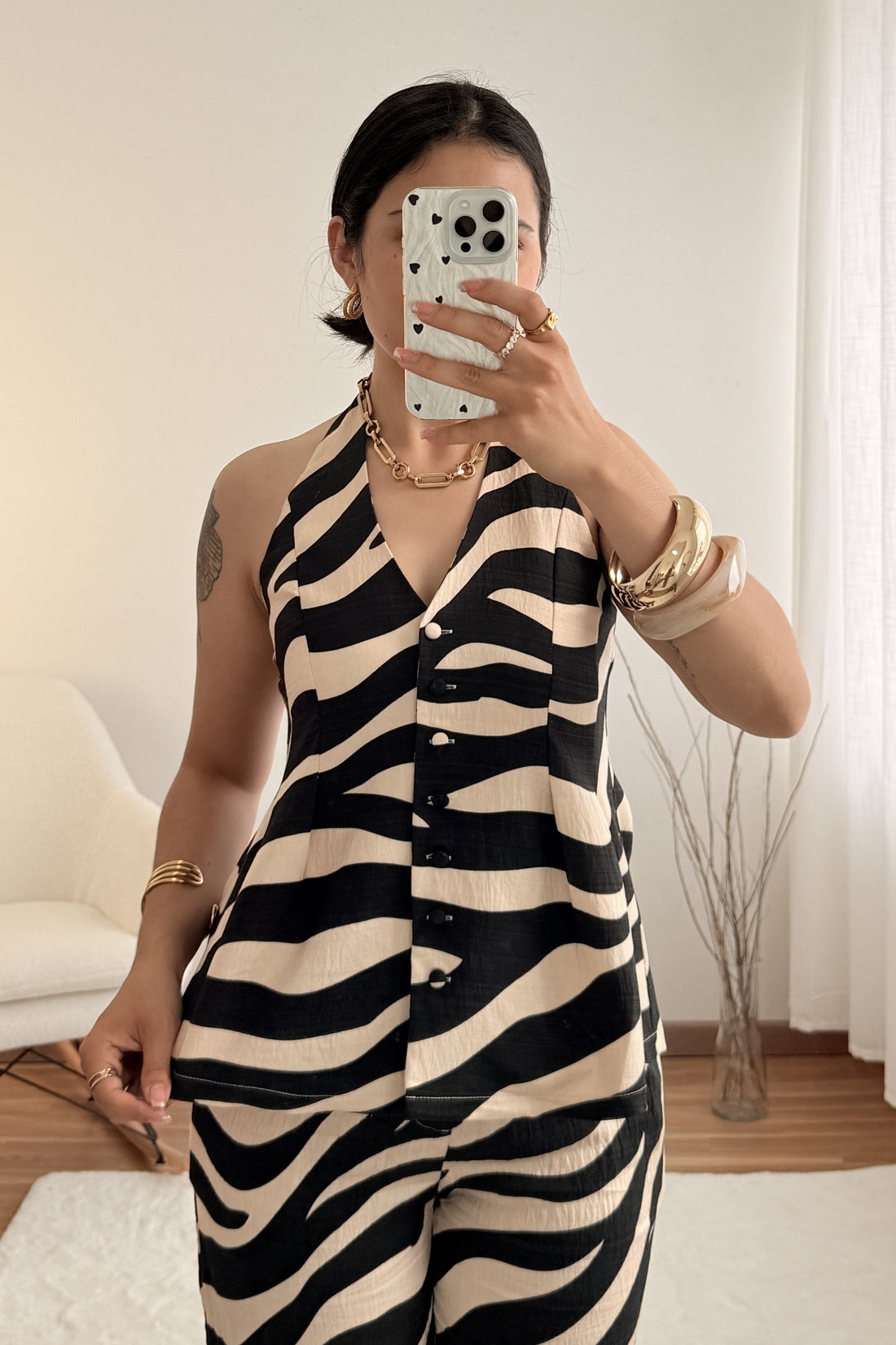 Colete halter estampado