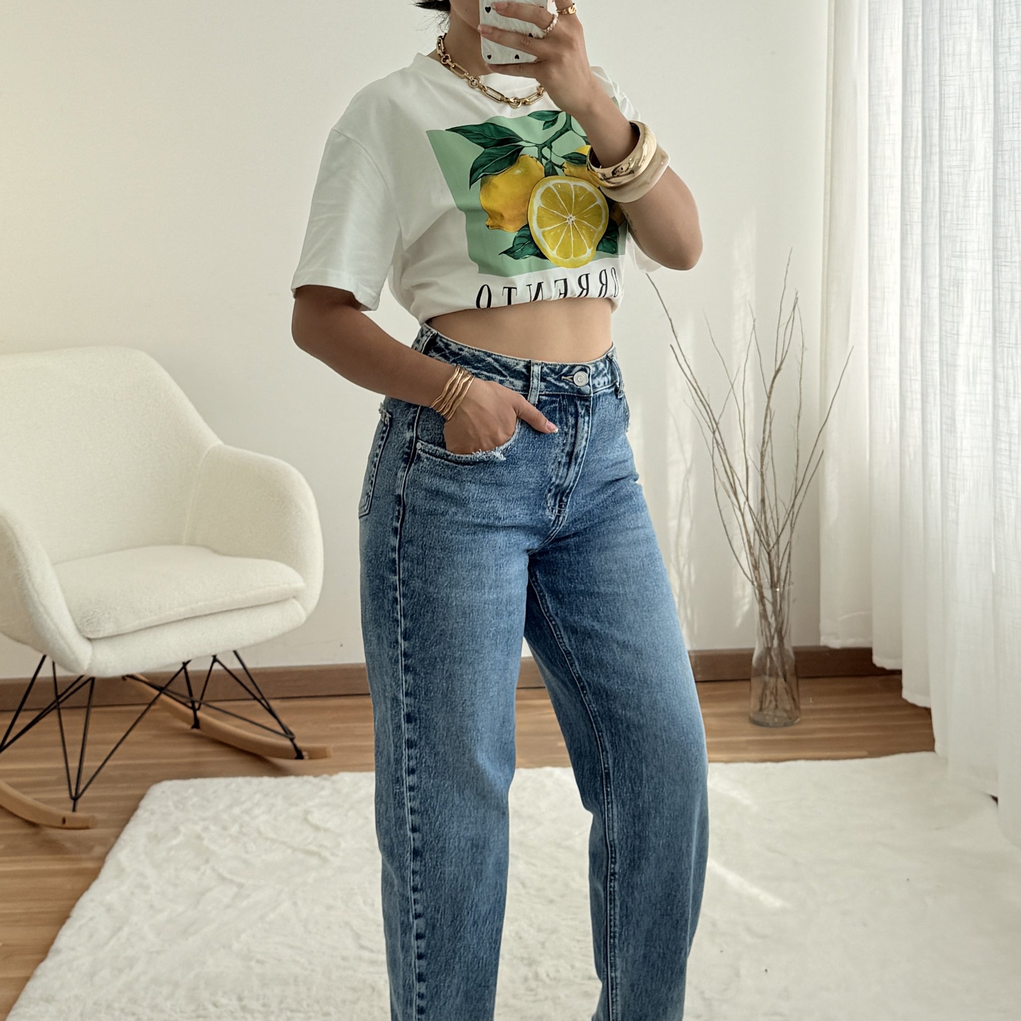 T-shirt com estampa de limão