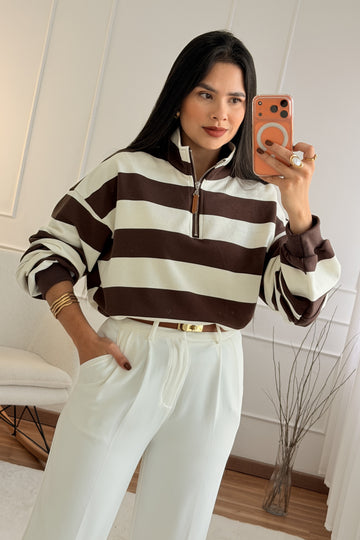 Camisola riscas fecho DROLE DE COPIE