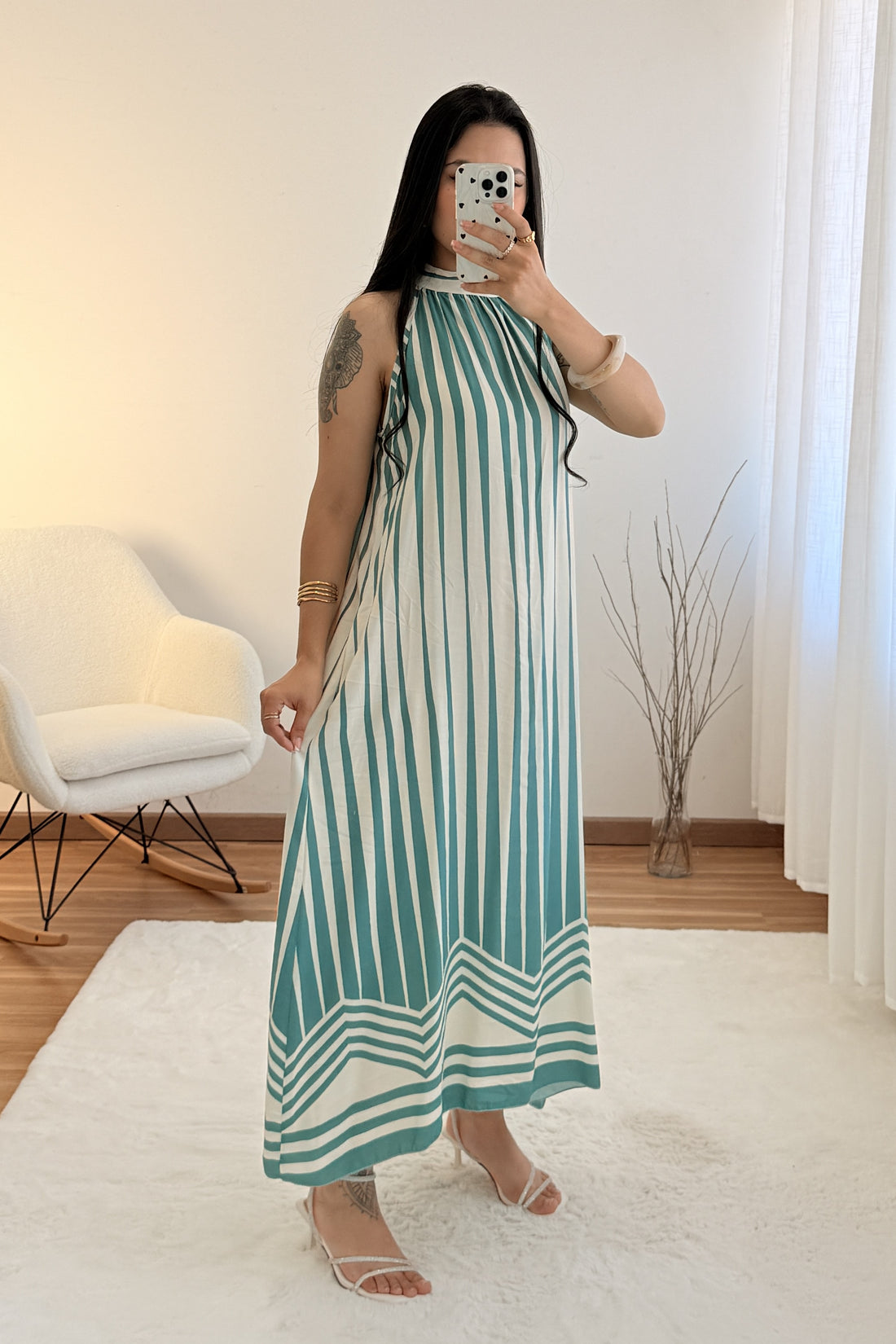 Vestido padrão geométrico