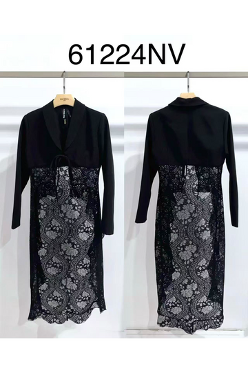 Blazer com painéis em renda floral ELLI WHITE