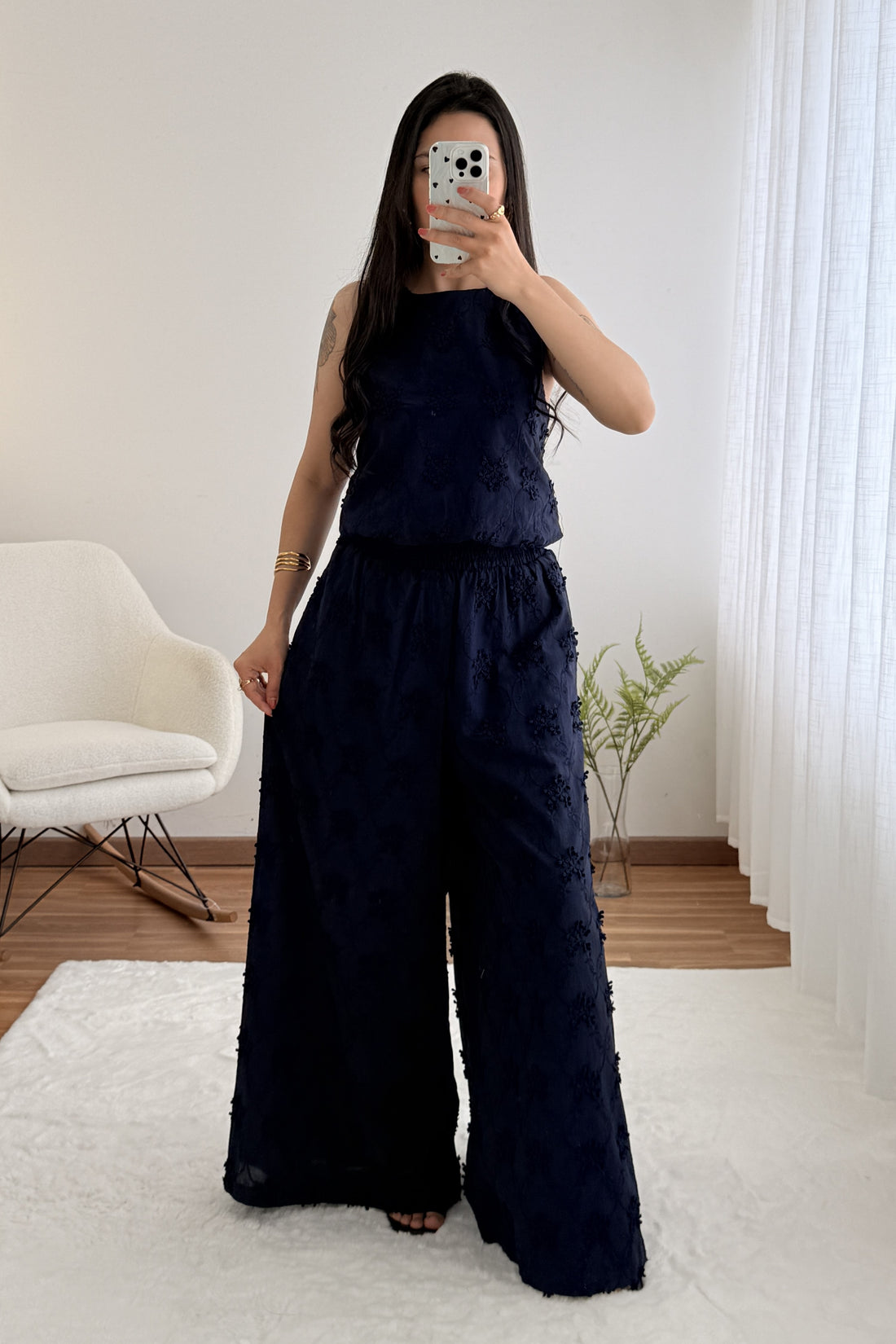 Calça bordado estampado LUMINA