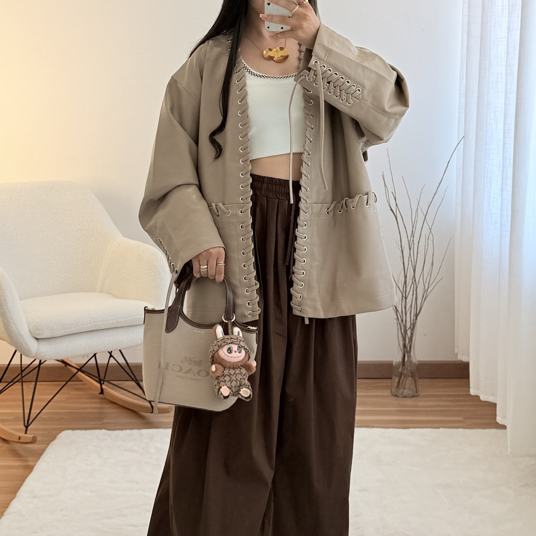 Calça largas com cintura elástica LUMINA