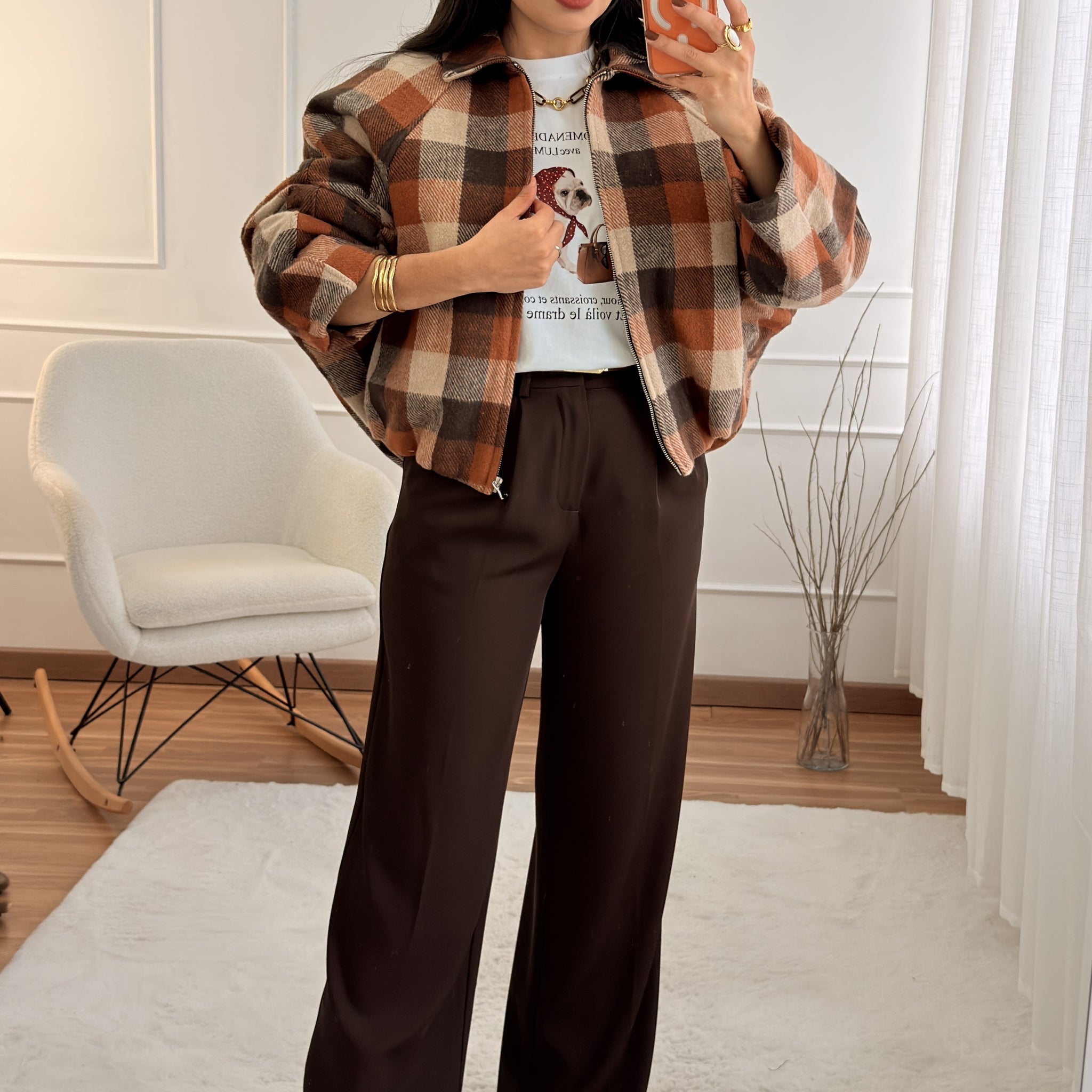 Casacos oversized xadrez LUMINA