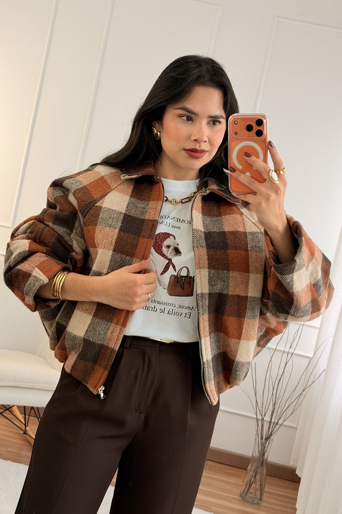 Casacos oversized xadrez LUMINA