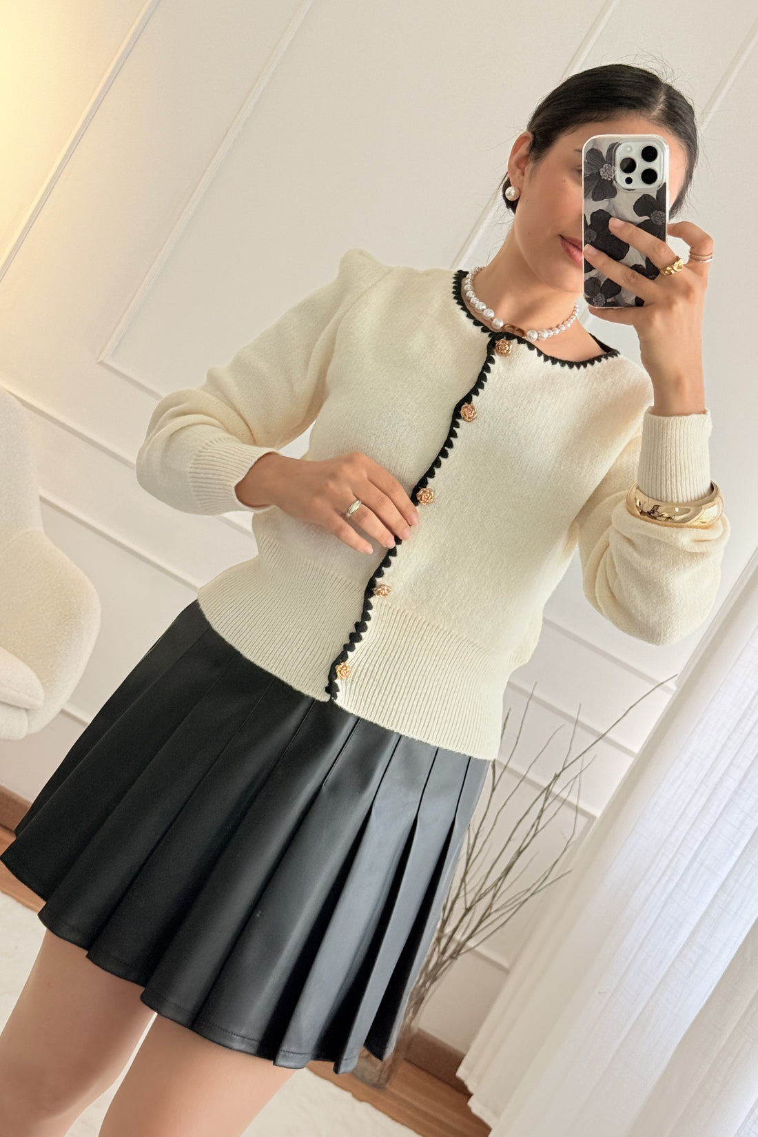 Cardigan estilo Chanel ELLI WHITE