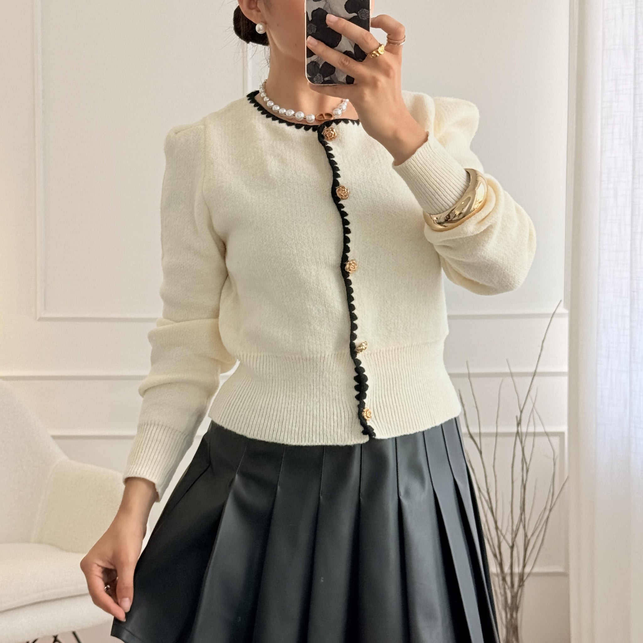 Cardigan estilo Chanel ELLI WHITE