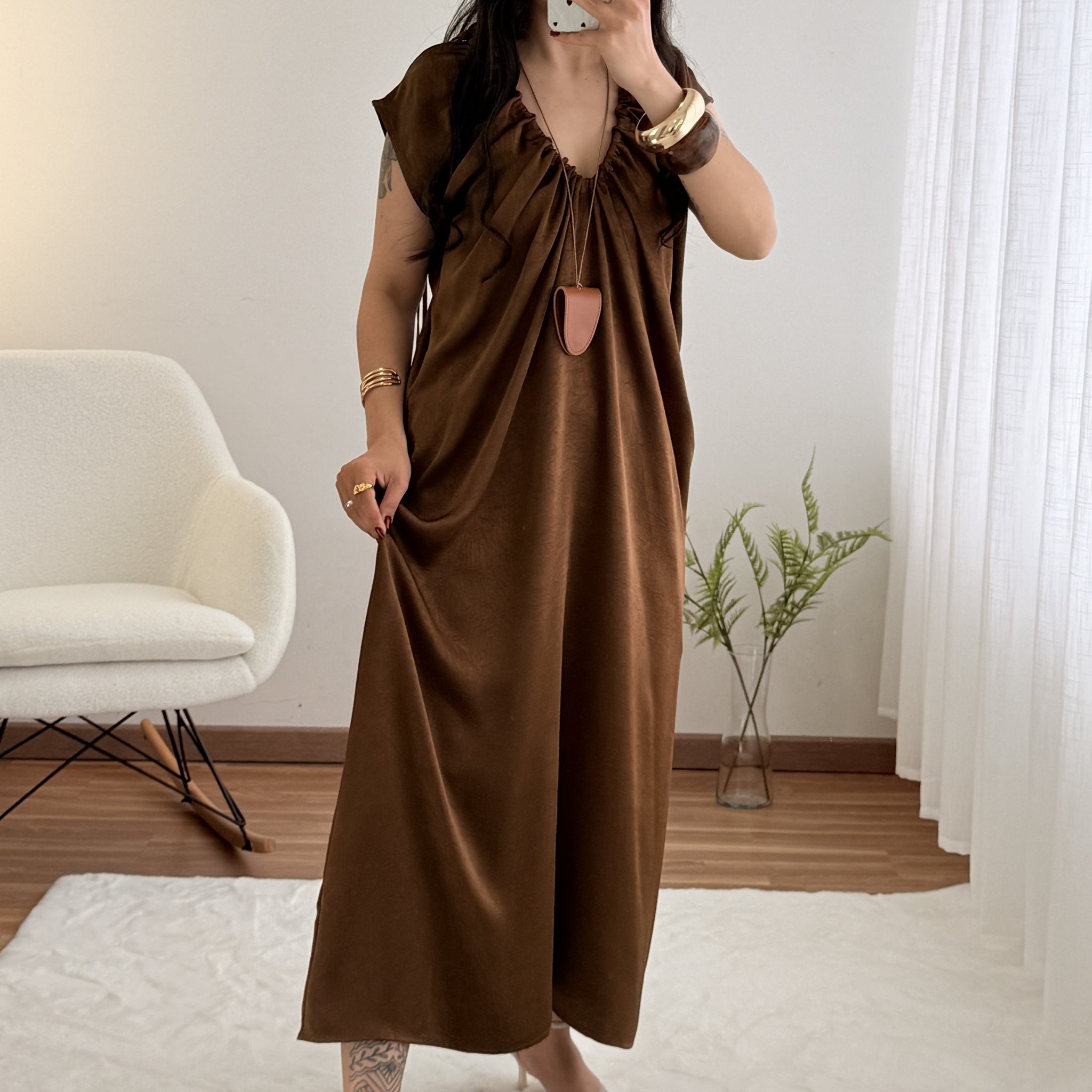 Vestido drapeado LUMINA