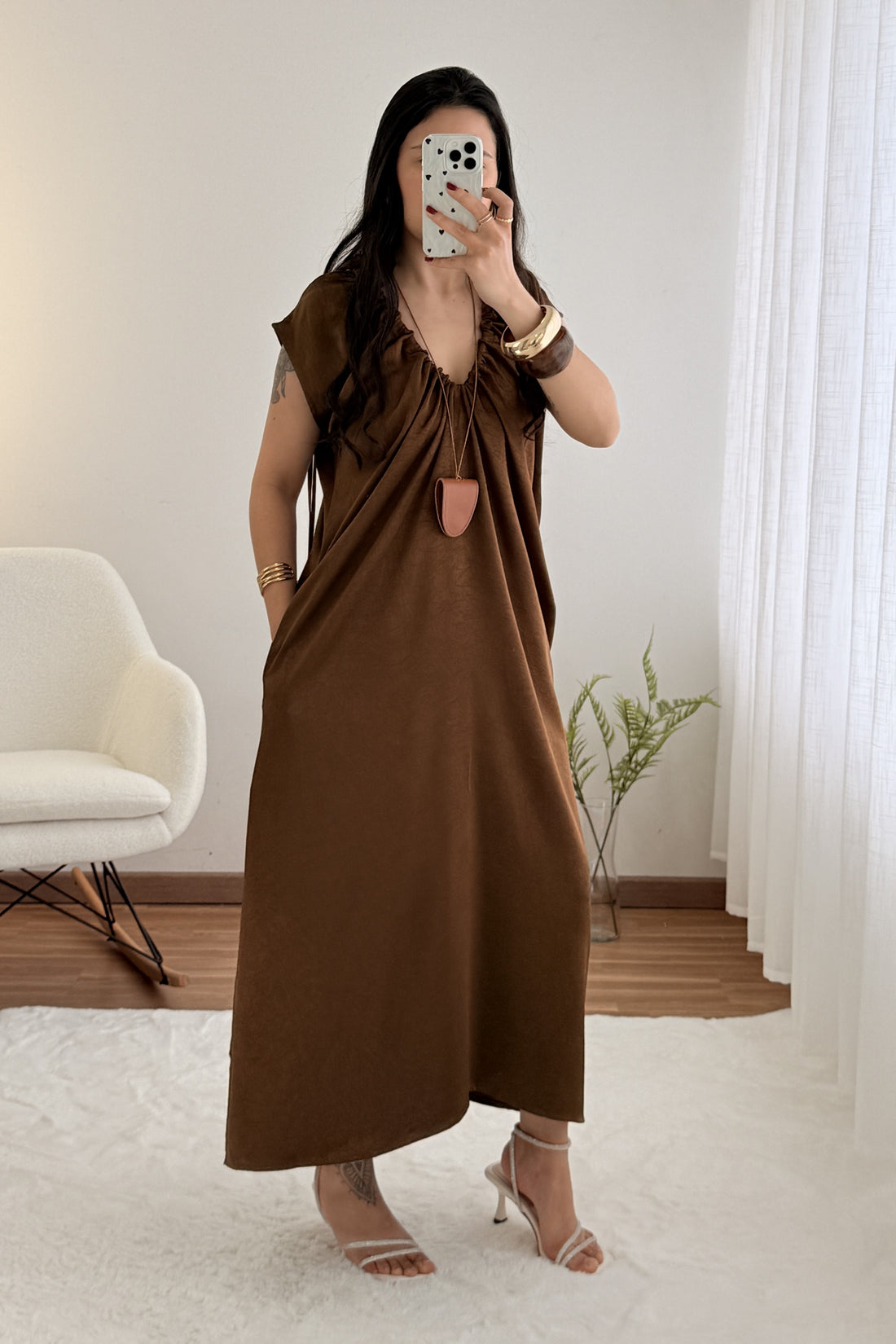 Vestido drapeado LUMINA