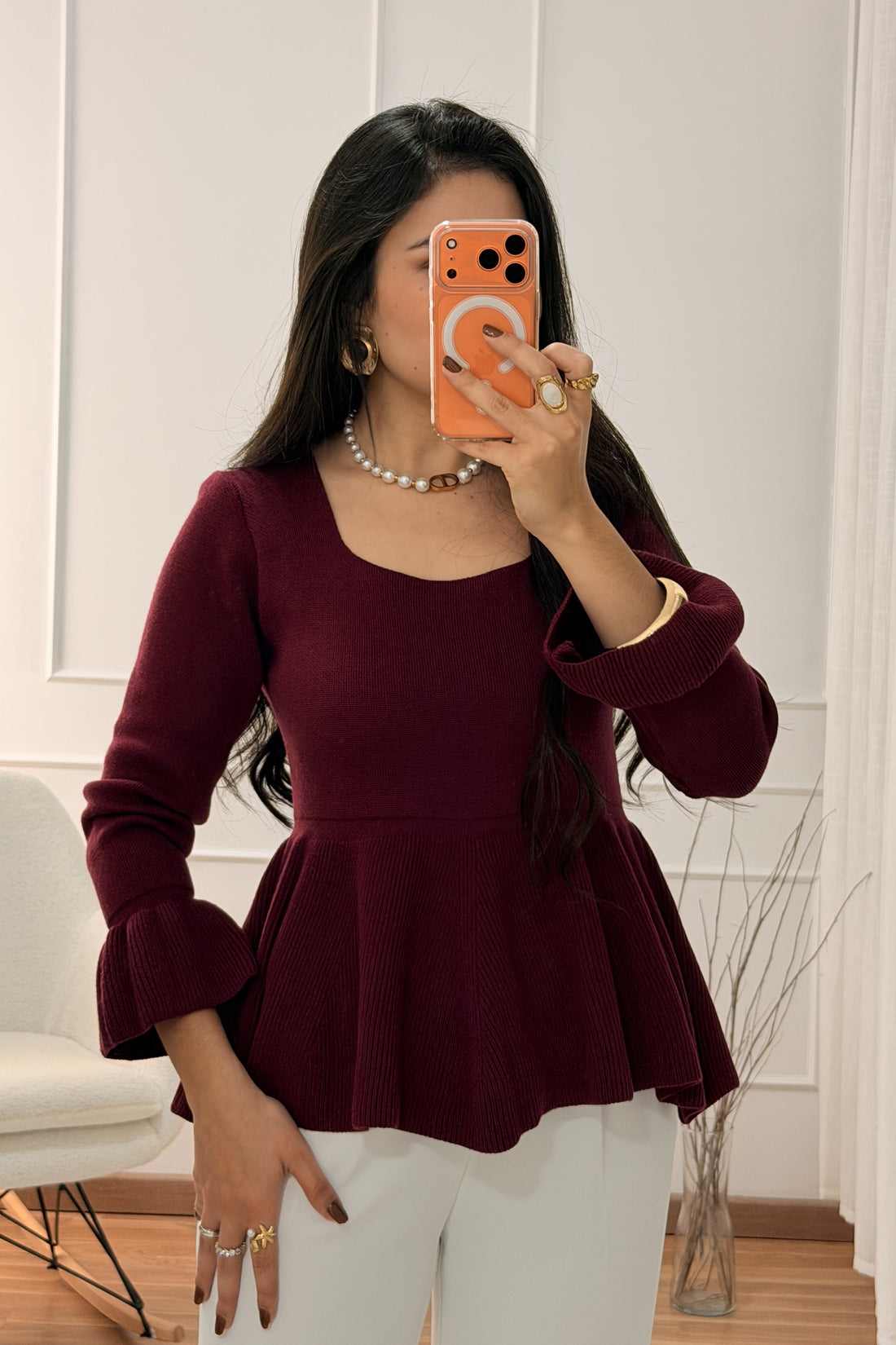 Blusa detalhe plissado