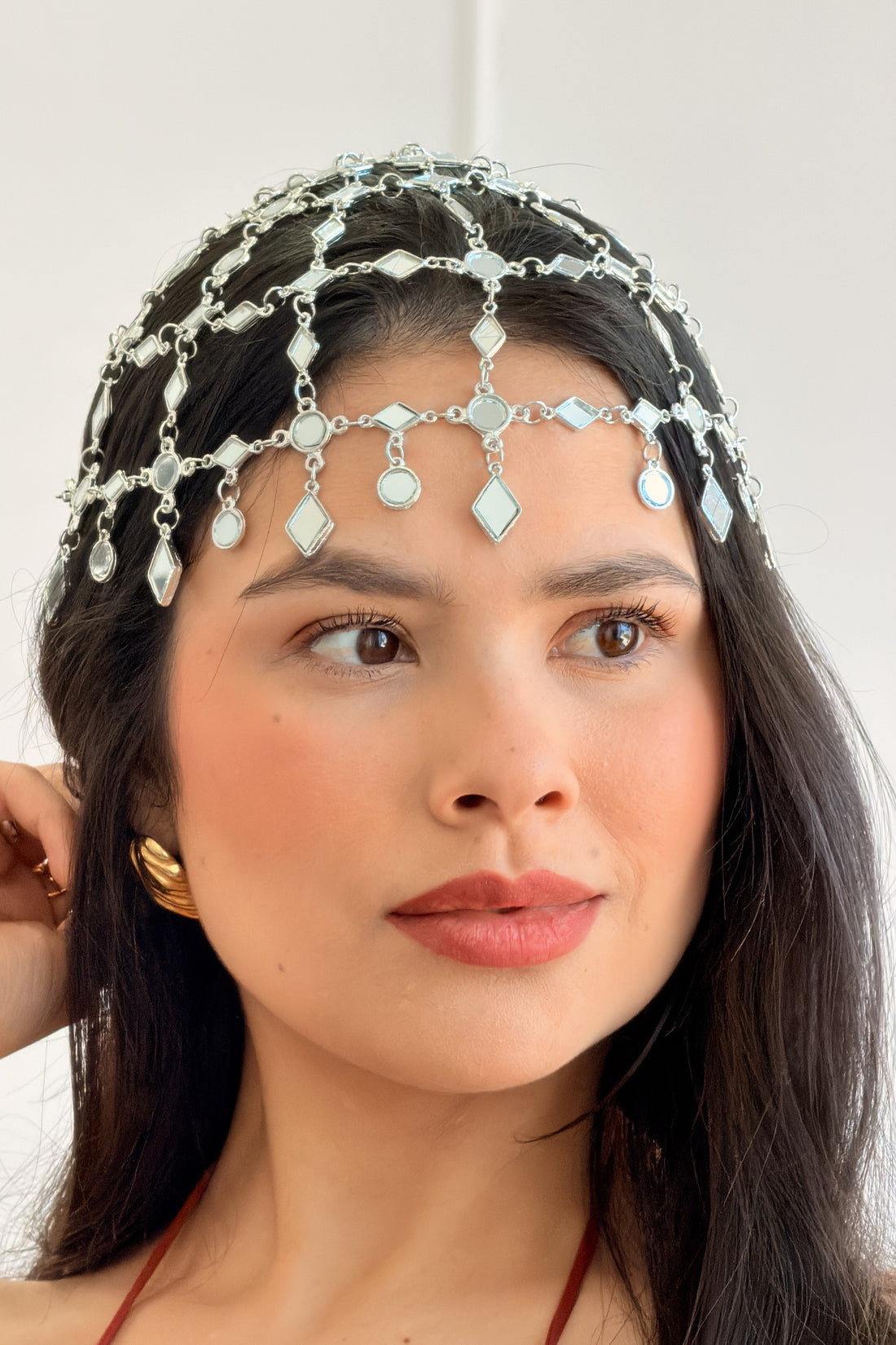 Casquete com aplicações espelhadas - lavishiochicacessóriolavishiochic
