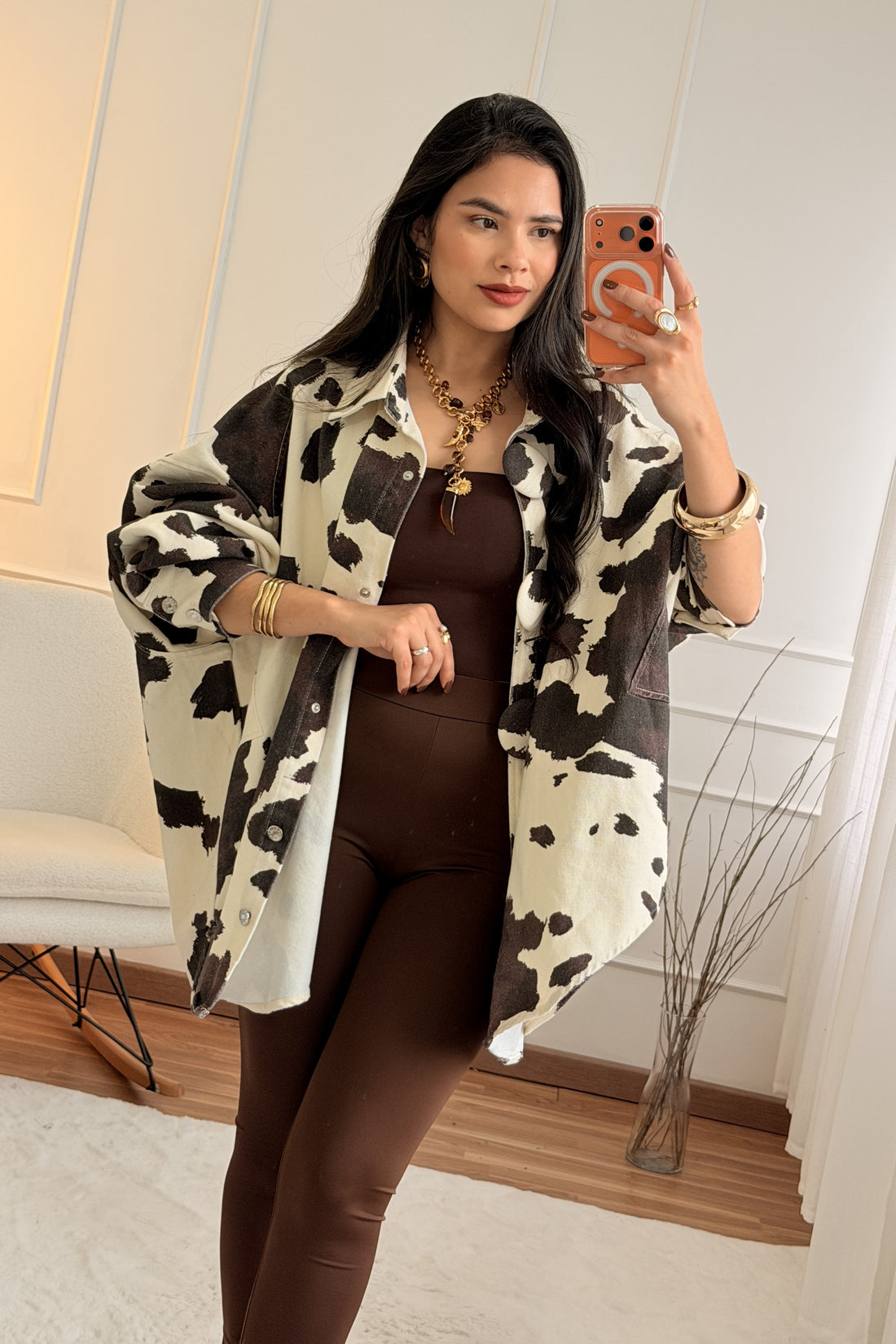 Camisa botões grandes