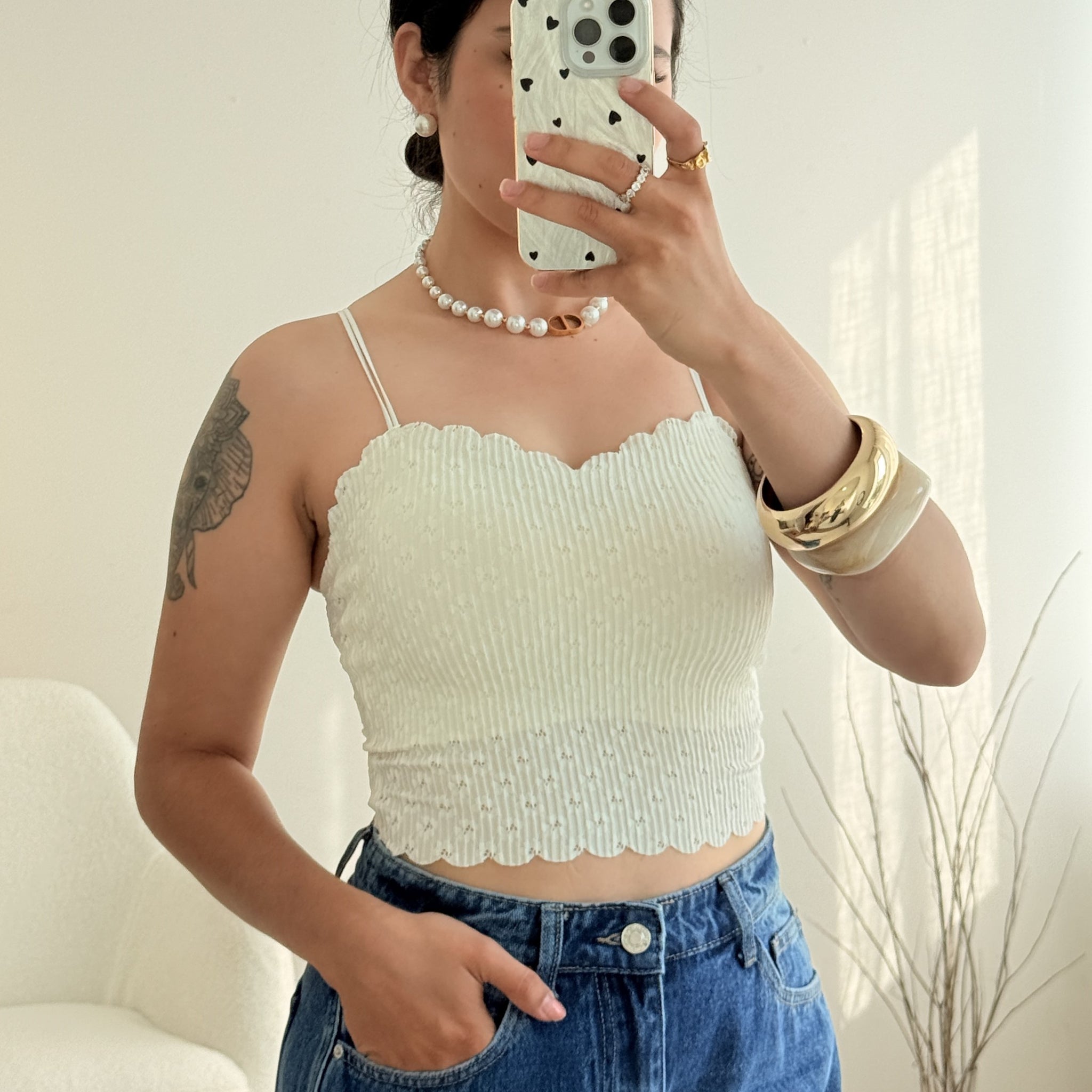 Top renda com copas MOCHY
