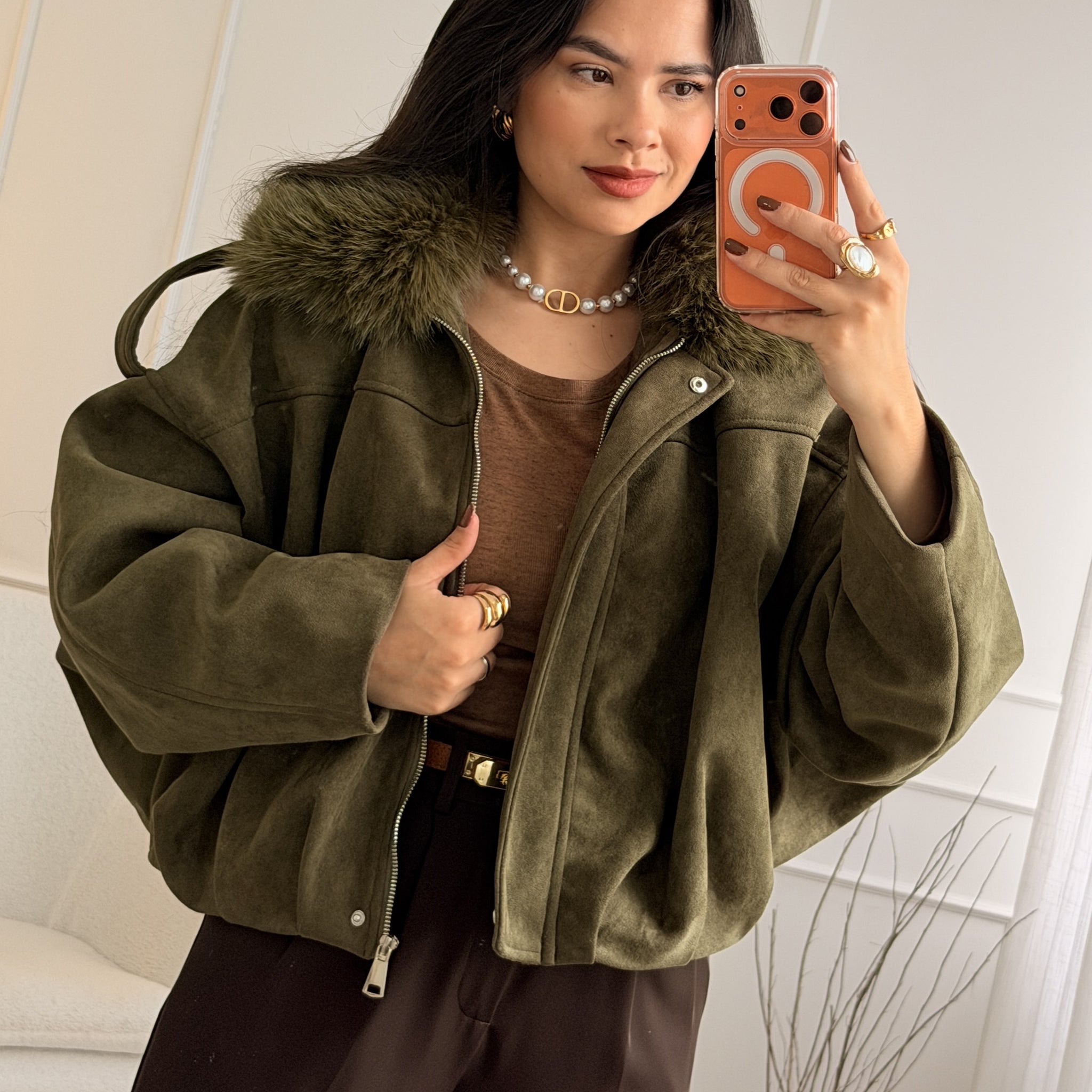 Casaco gola de pêlo FLAMMODE