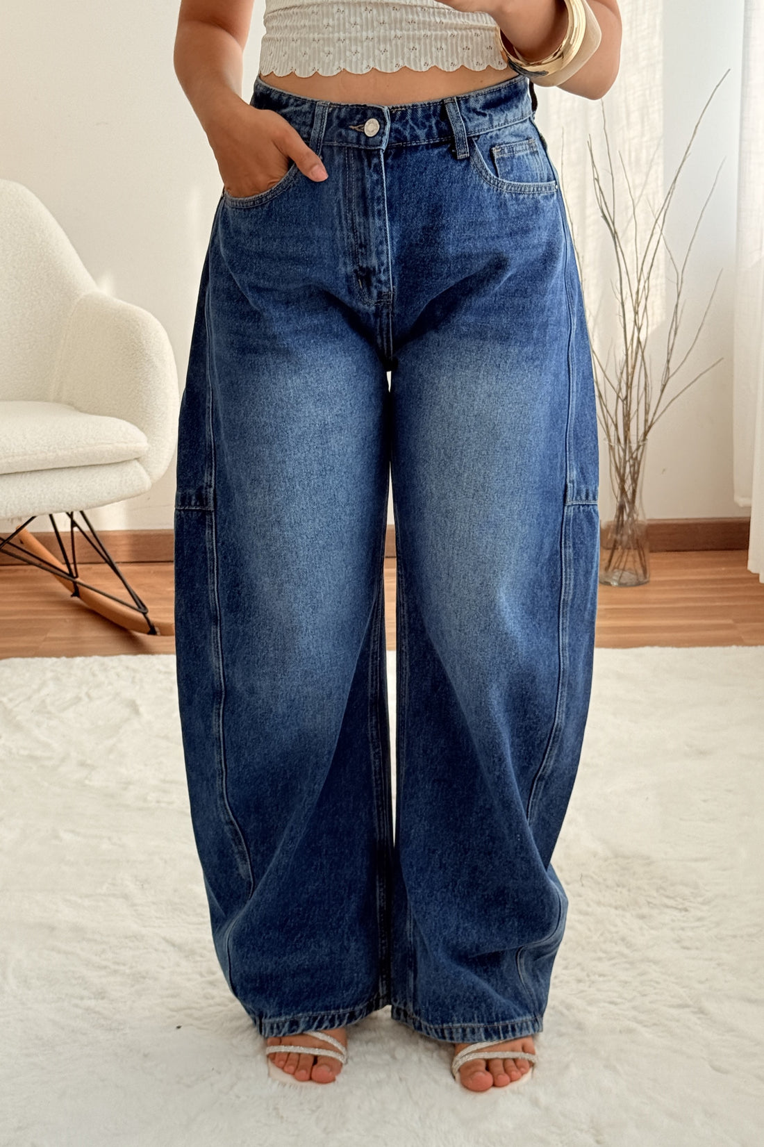 Calça ganga balloon fit