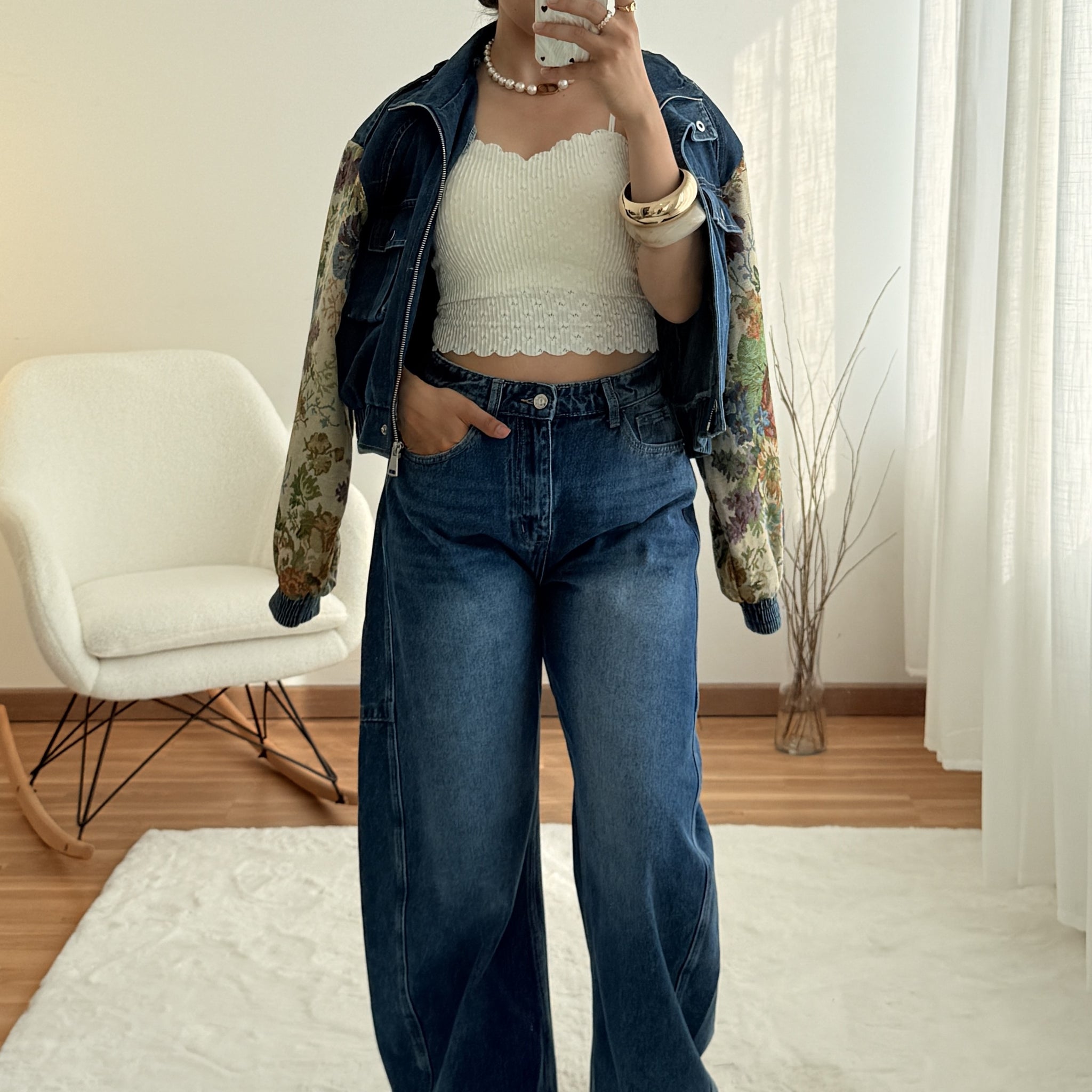 Calça ganga balloon fit