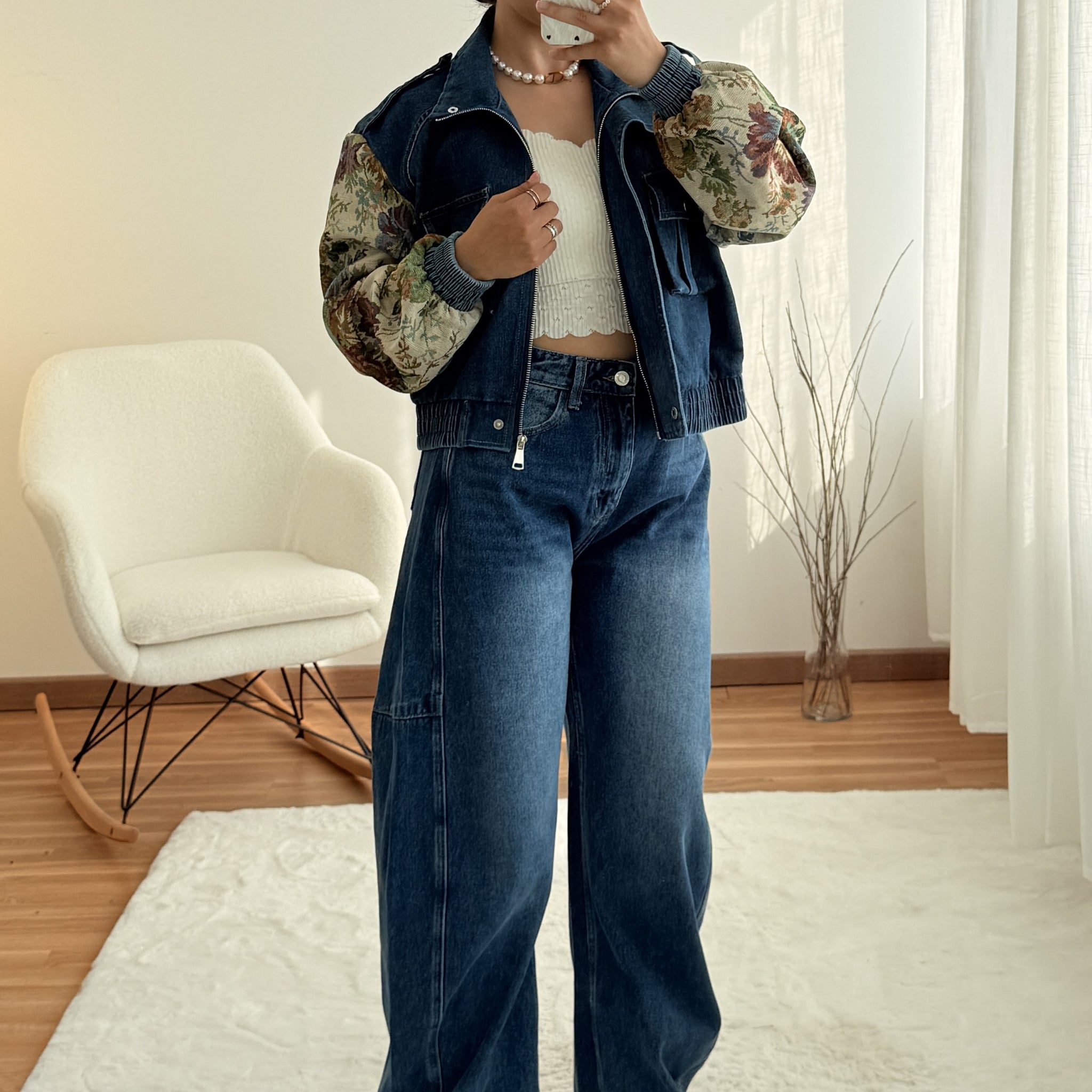 Casaco bomber com mangas estampadas FLAMMODE