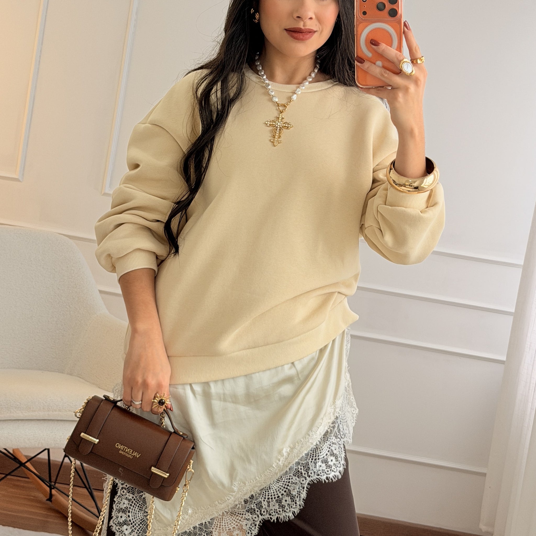 Sweat com renda LUMINA