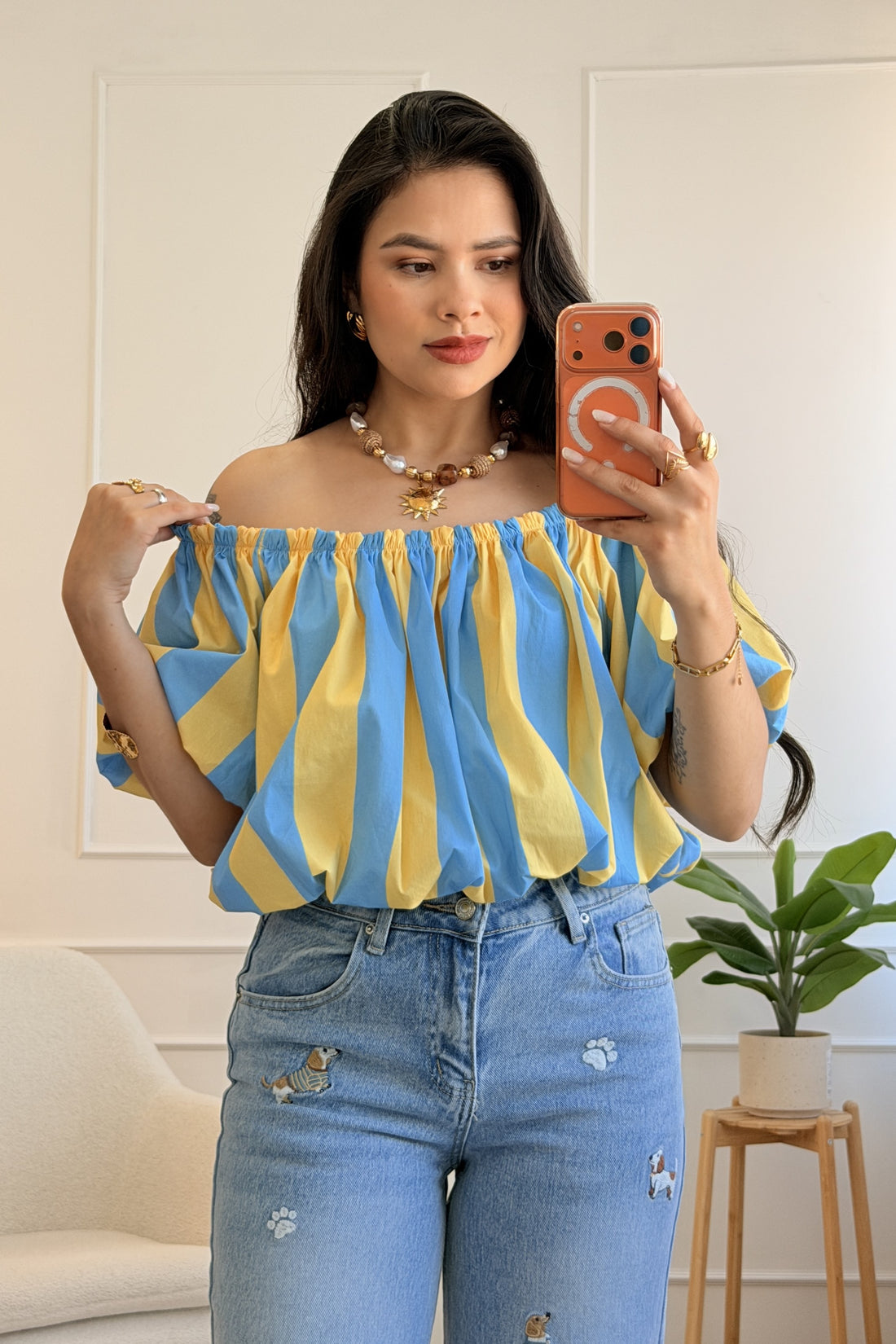 Top às riscas com efeito balloon - lavishiochicTOPlavishiochic