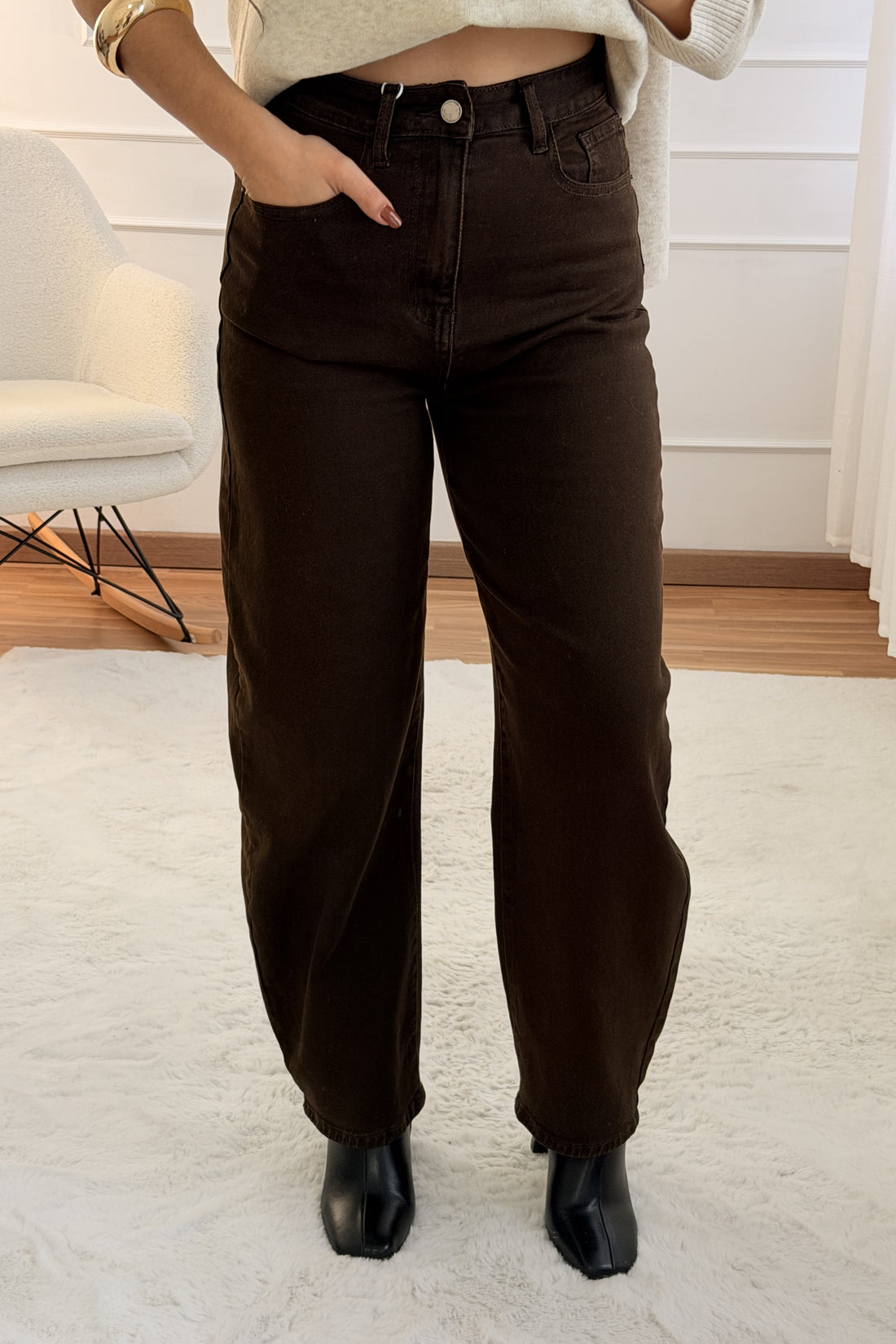 Calças de ganga largas