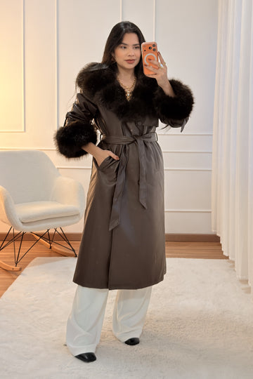 Casaco comprido com pêlo FLAMMODE