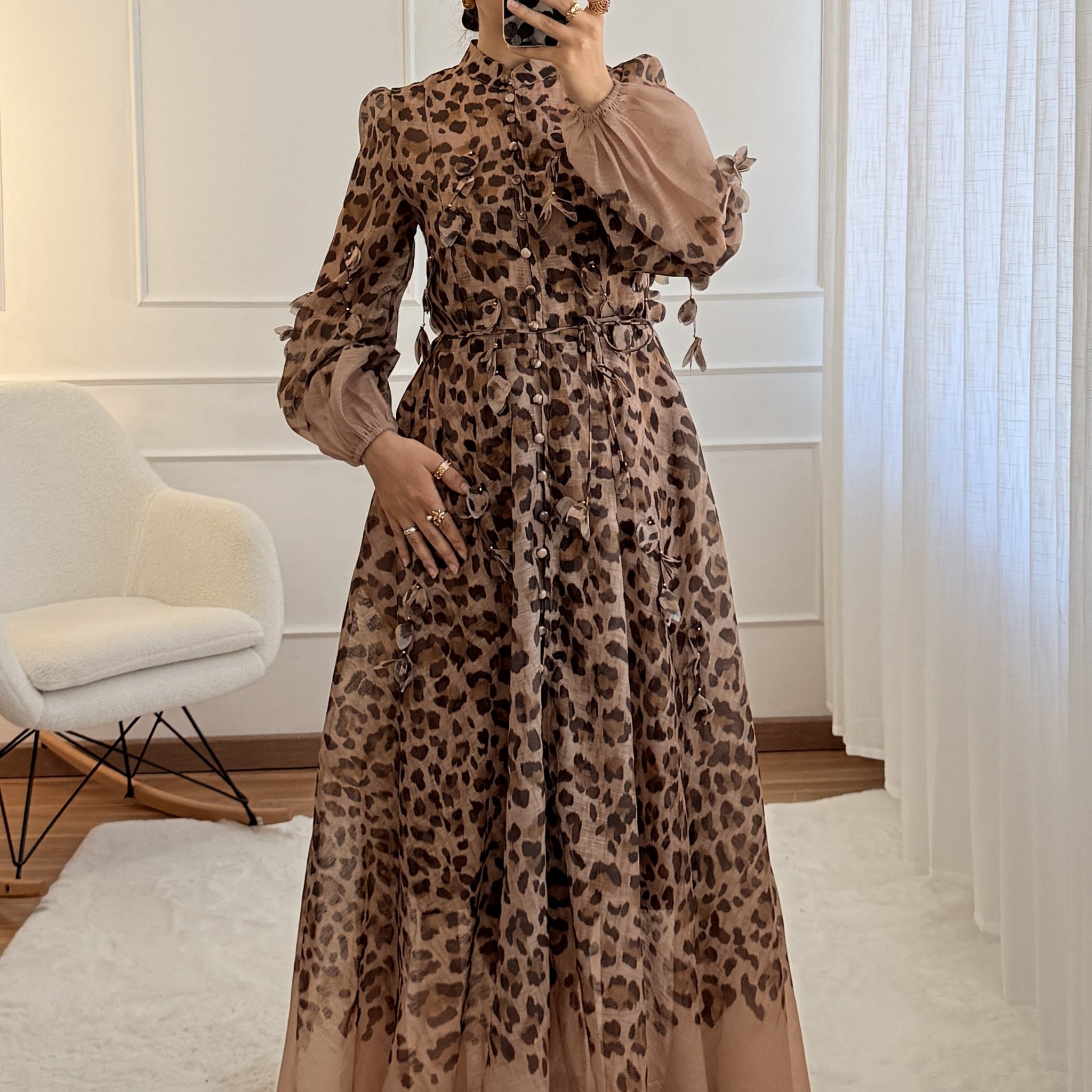 Vestido padrão de leopardo