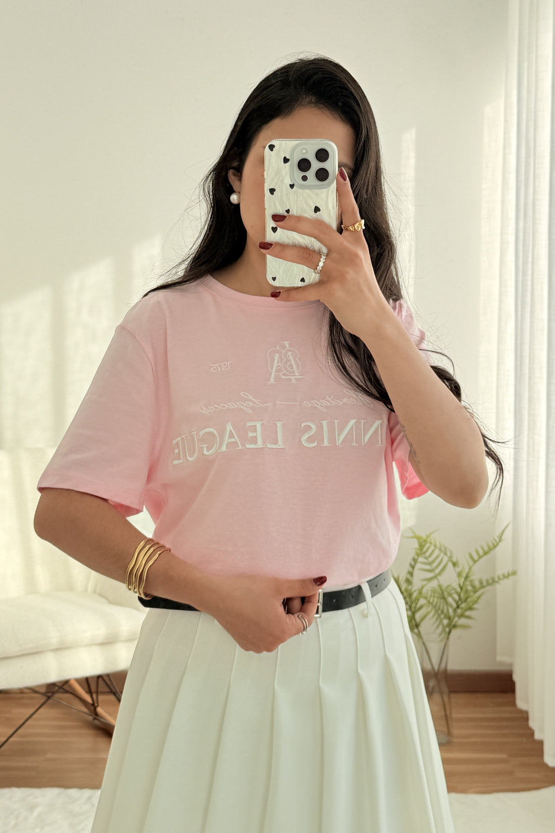 T-shirt bordado de letras