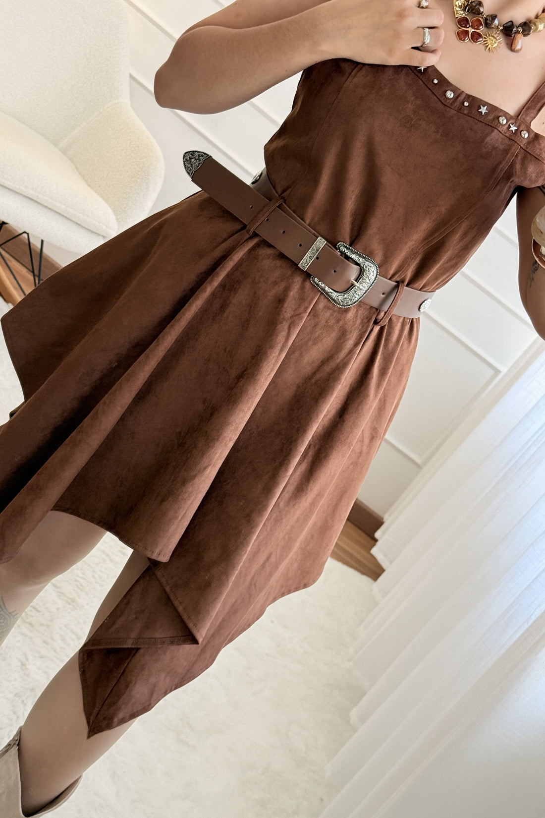 Vestido em camurça AZAKA