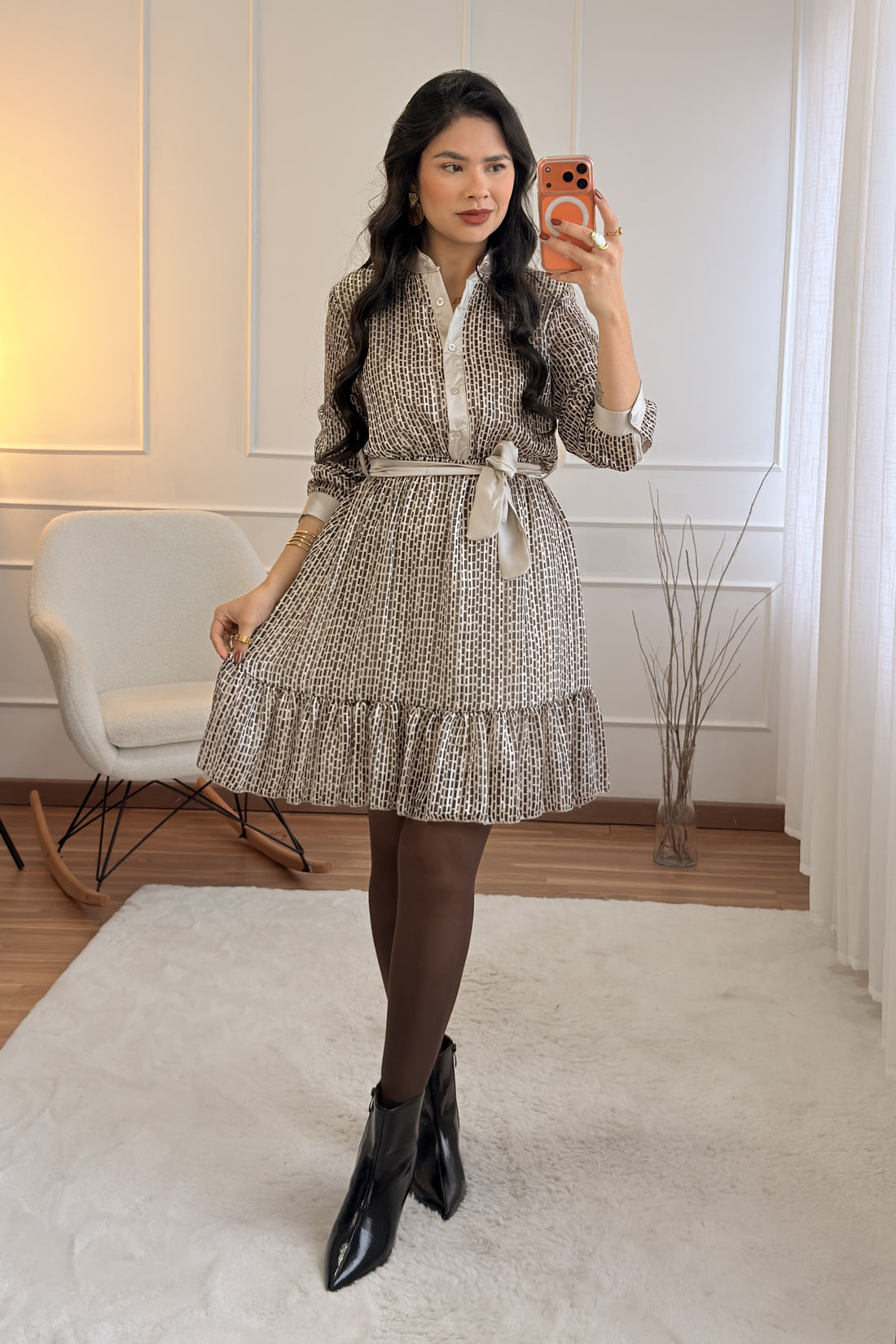 Vestido curto estampado