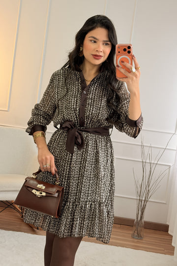 Vestido curto estampado