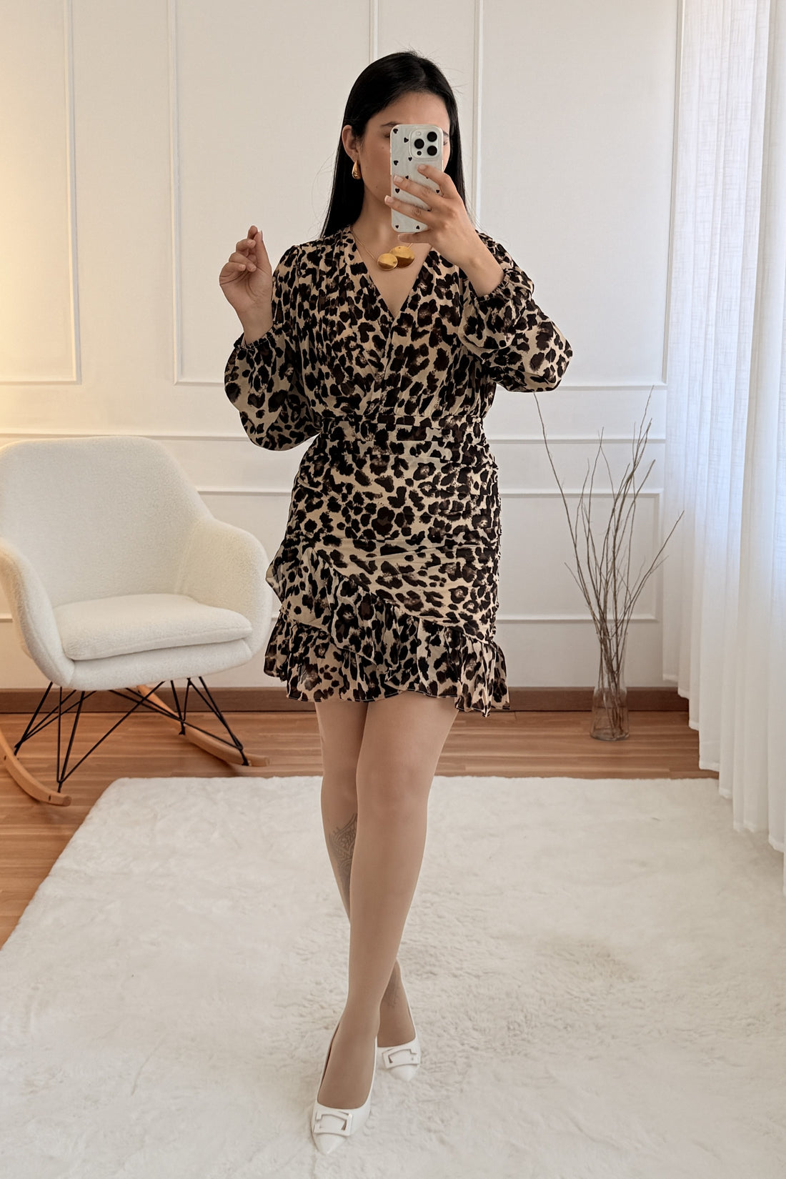 Vestido justo estampa animal
